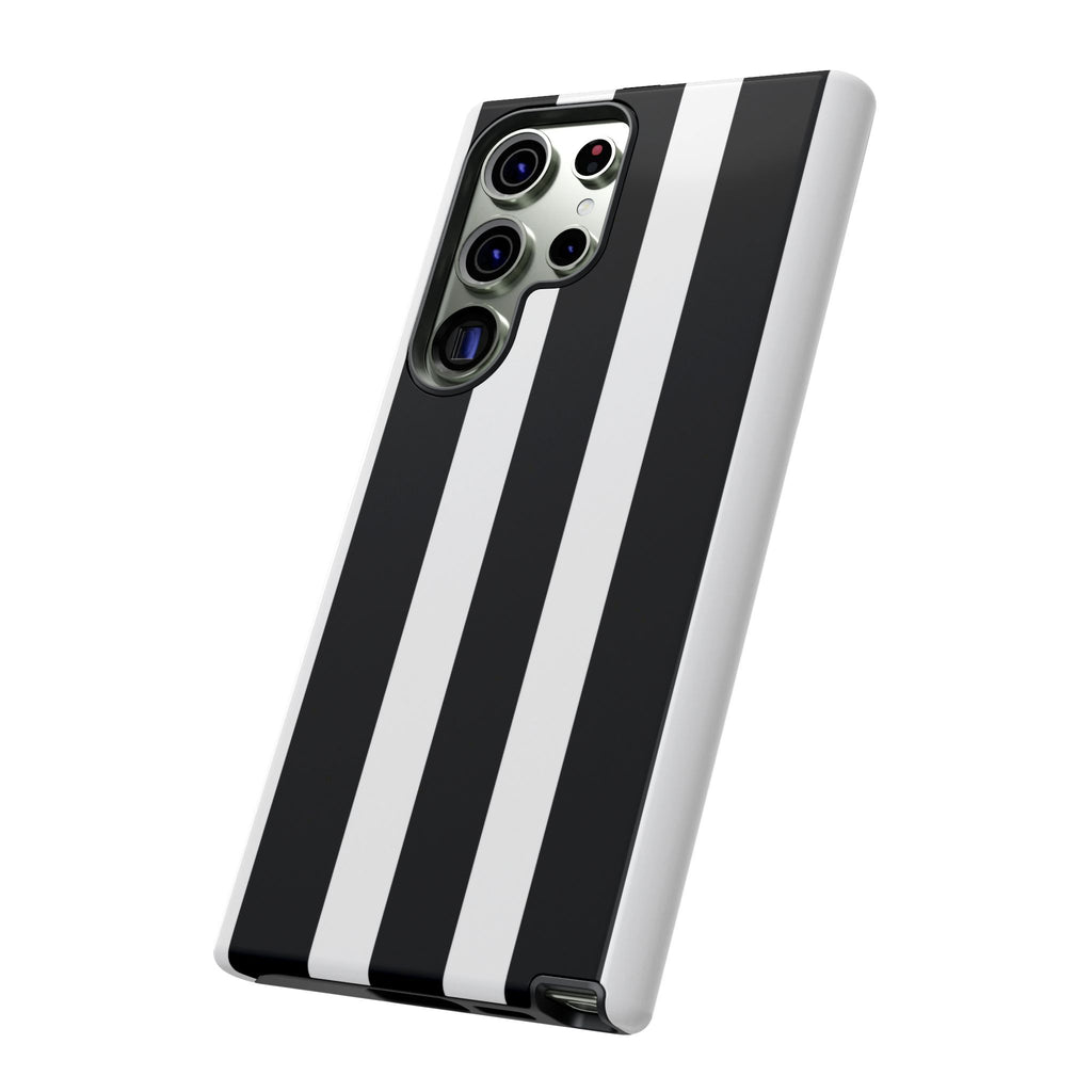 Black & White Vertical Stripe Phone Case — Tough Protective iPhone Cover