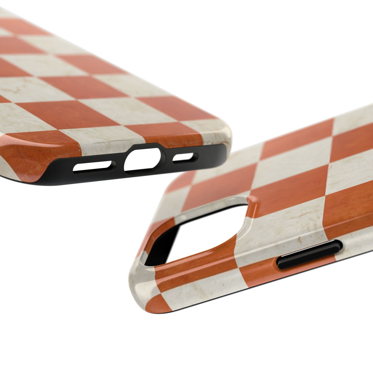 Orange and Cream Checkerboard Tough Phone Case
