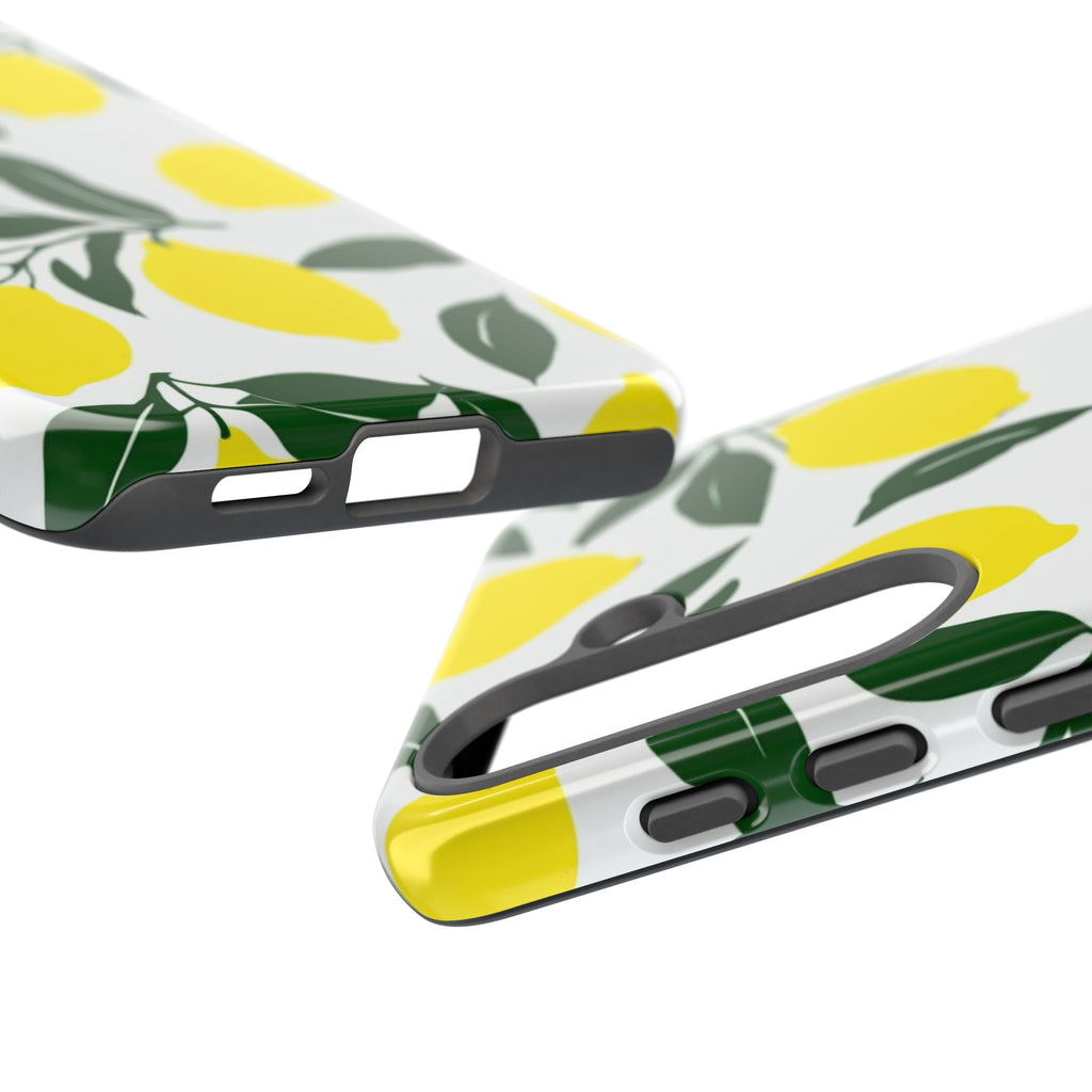 Lemon Pattern Tough Phone Case — Bright Citrus Protective Cover