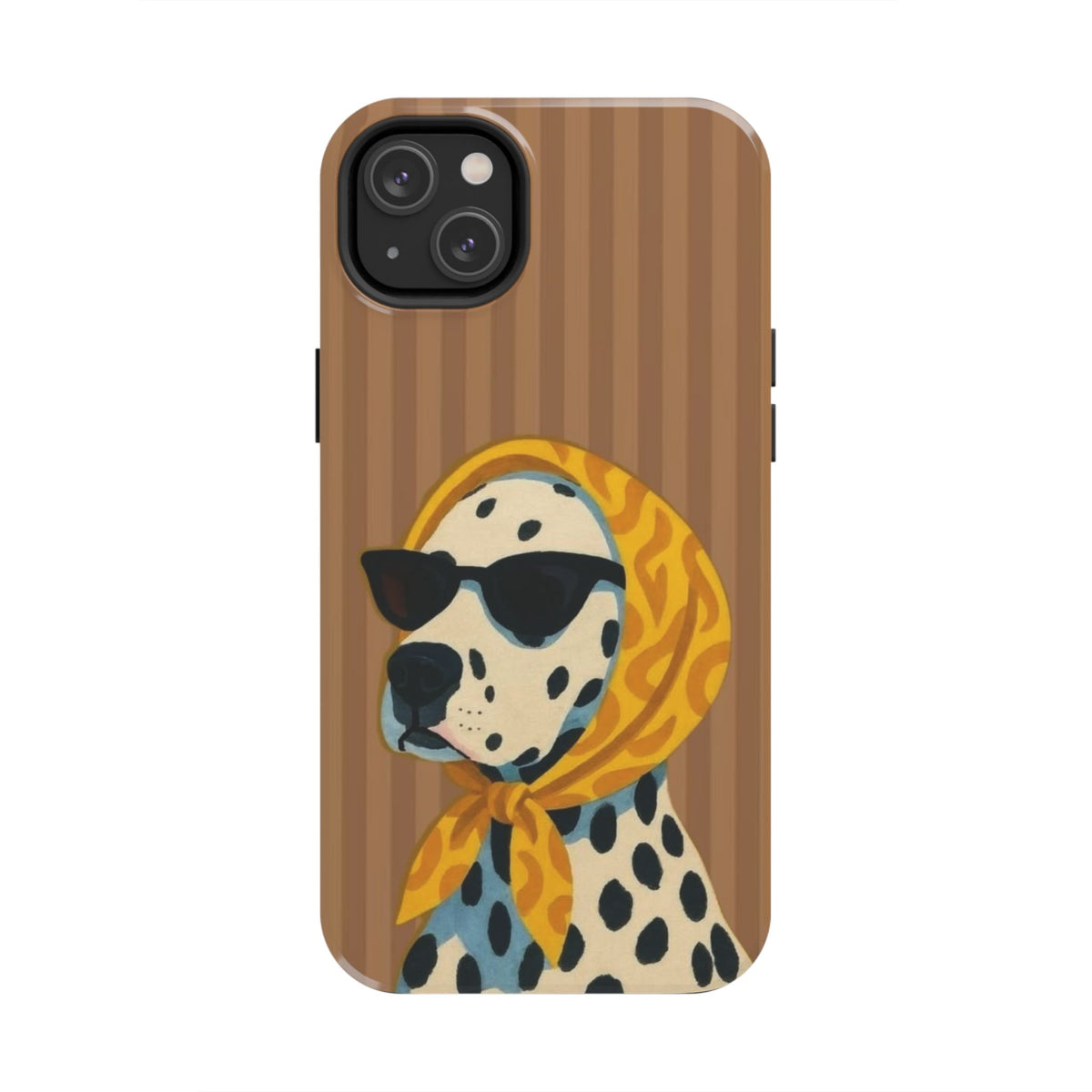 Dalmatian in Scarf Tough Phone Case — Retro Dog Print Protective Cover