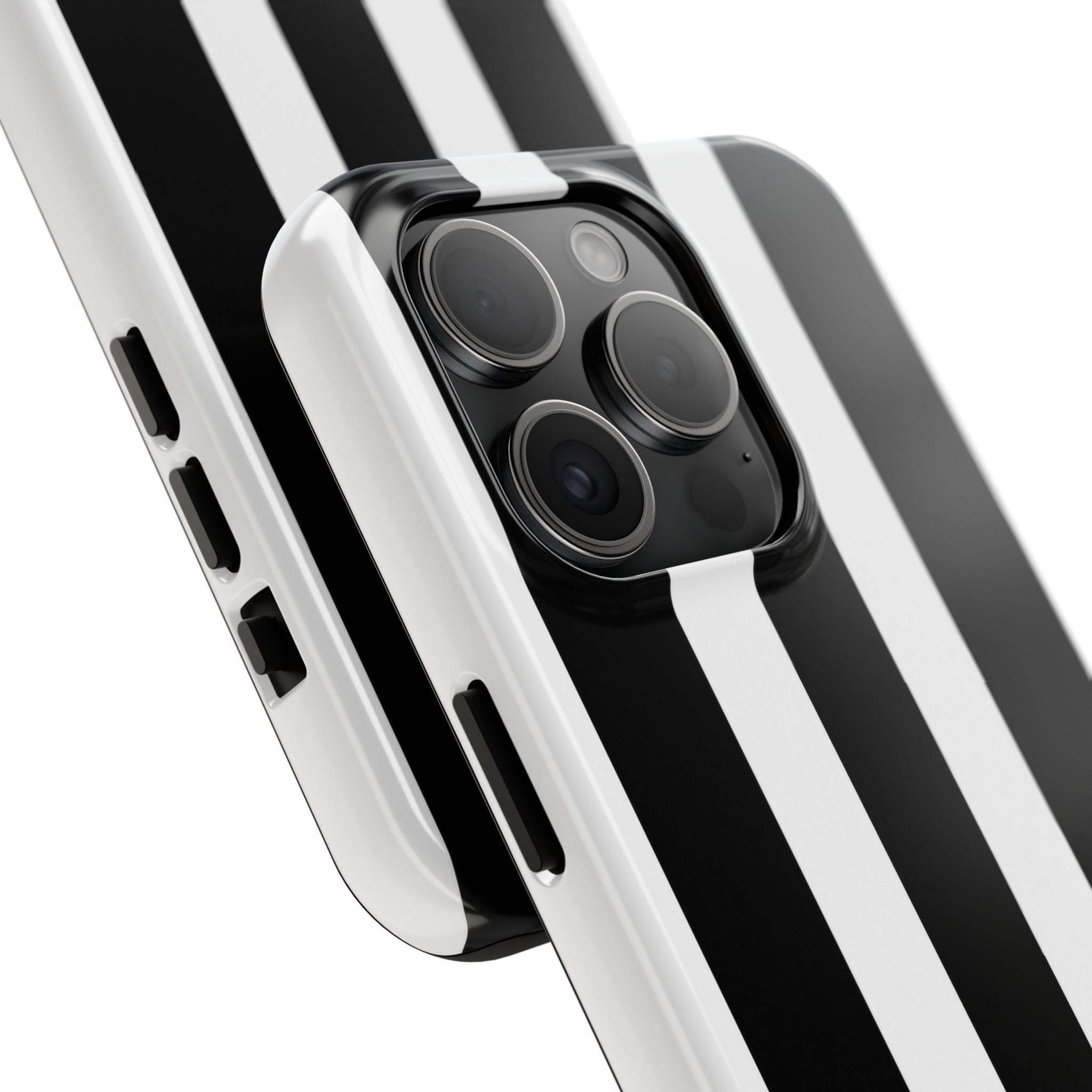 Black & White Bold Stripe Phone Case — Tough Protective Cover