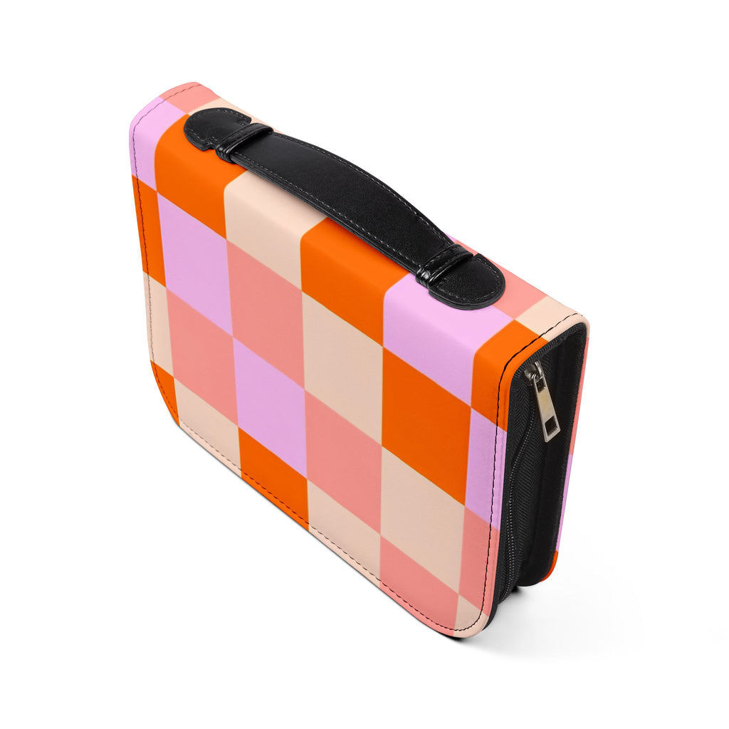 Pastel Checkerboard Bible Cover – Colorful Christian Scripture Case