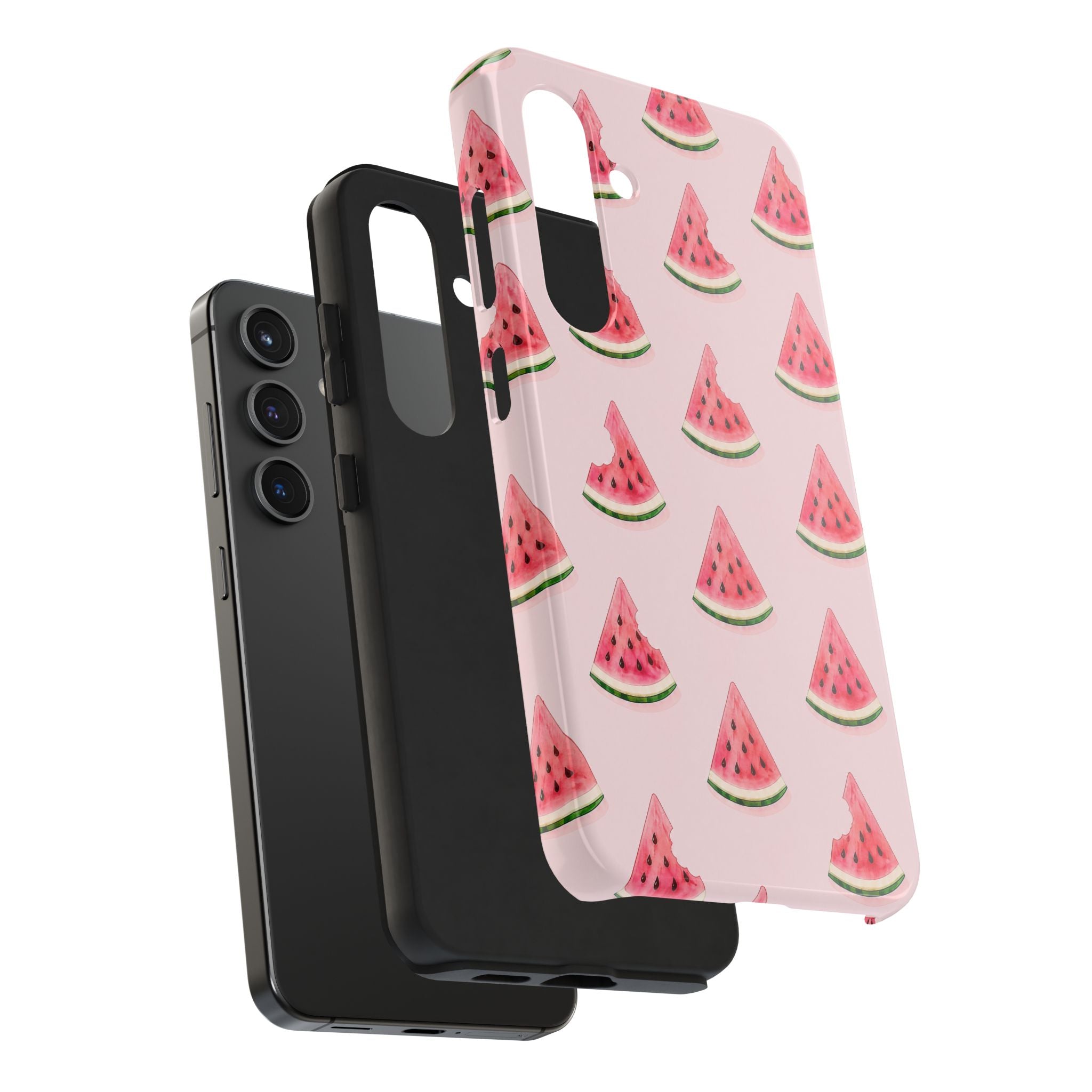 Watermelon Slice Tough Phone Case — Pink Fruit Pattern, Summer Phone Cover