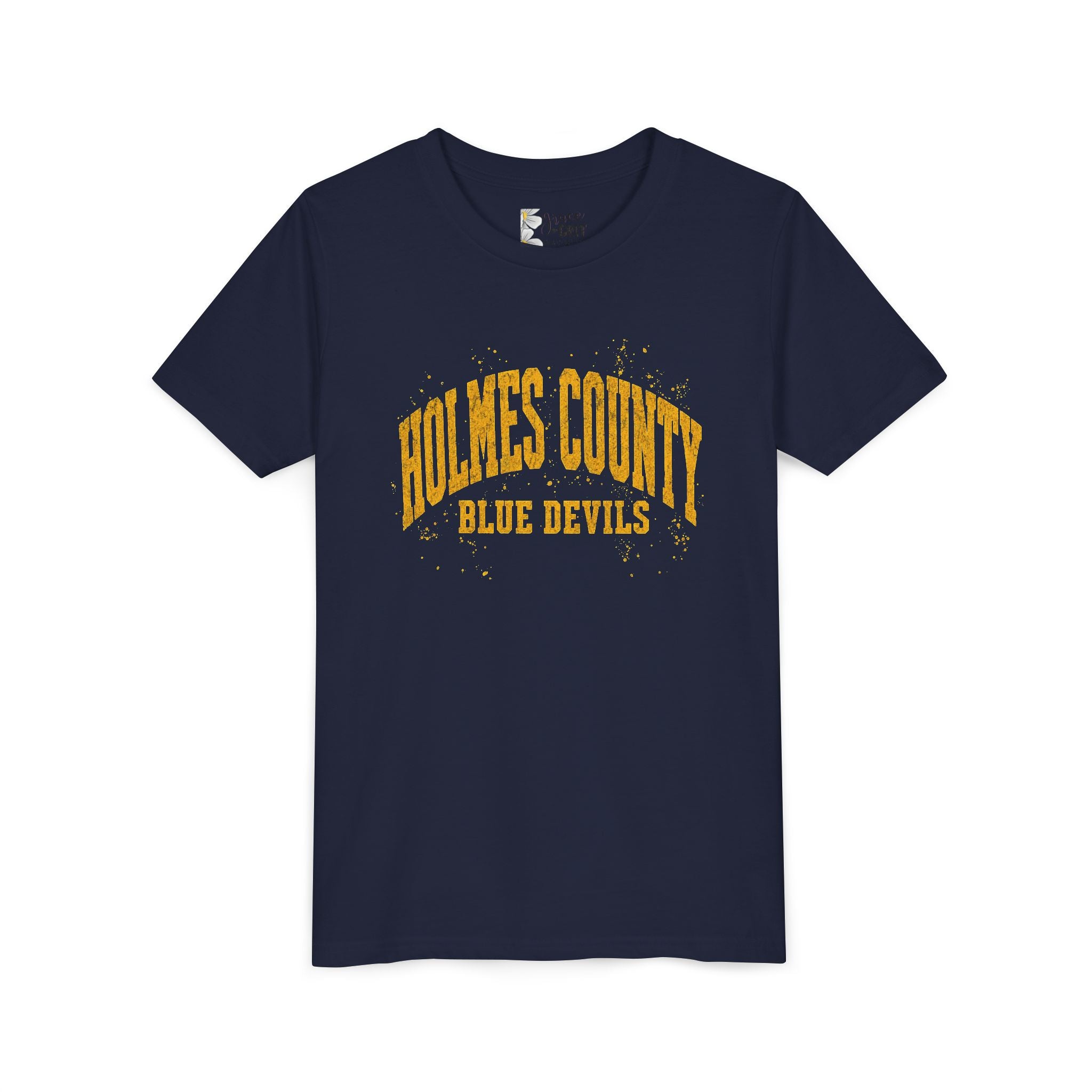 Holmes County Blue Devils Youth Tee — Vintage School Spirit Short Sleeve
