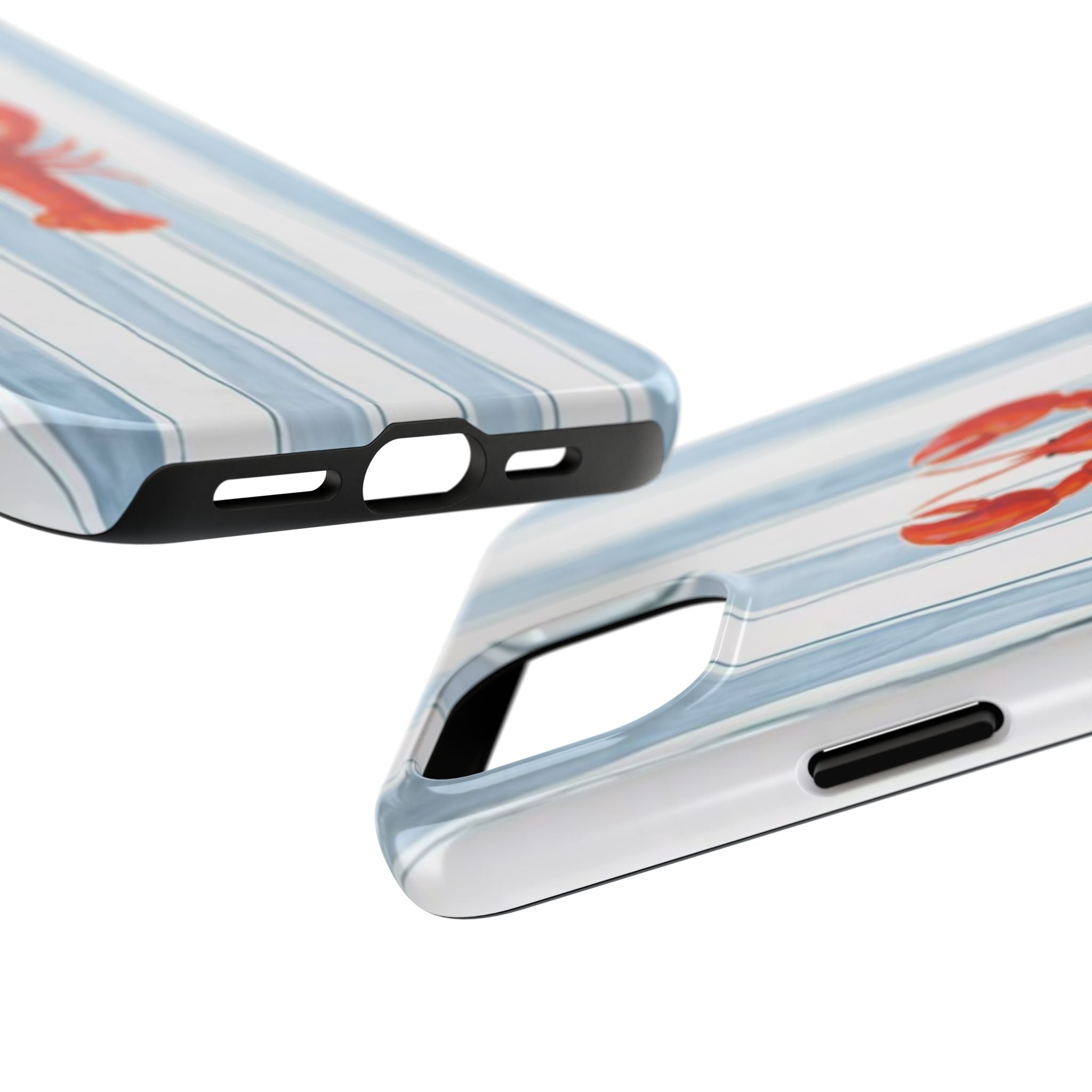Lobster Stripe Tough Phone Case — Coastal Nautical Protective Cover