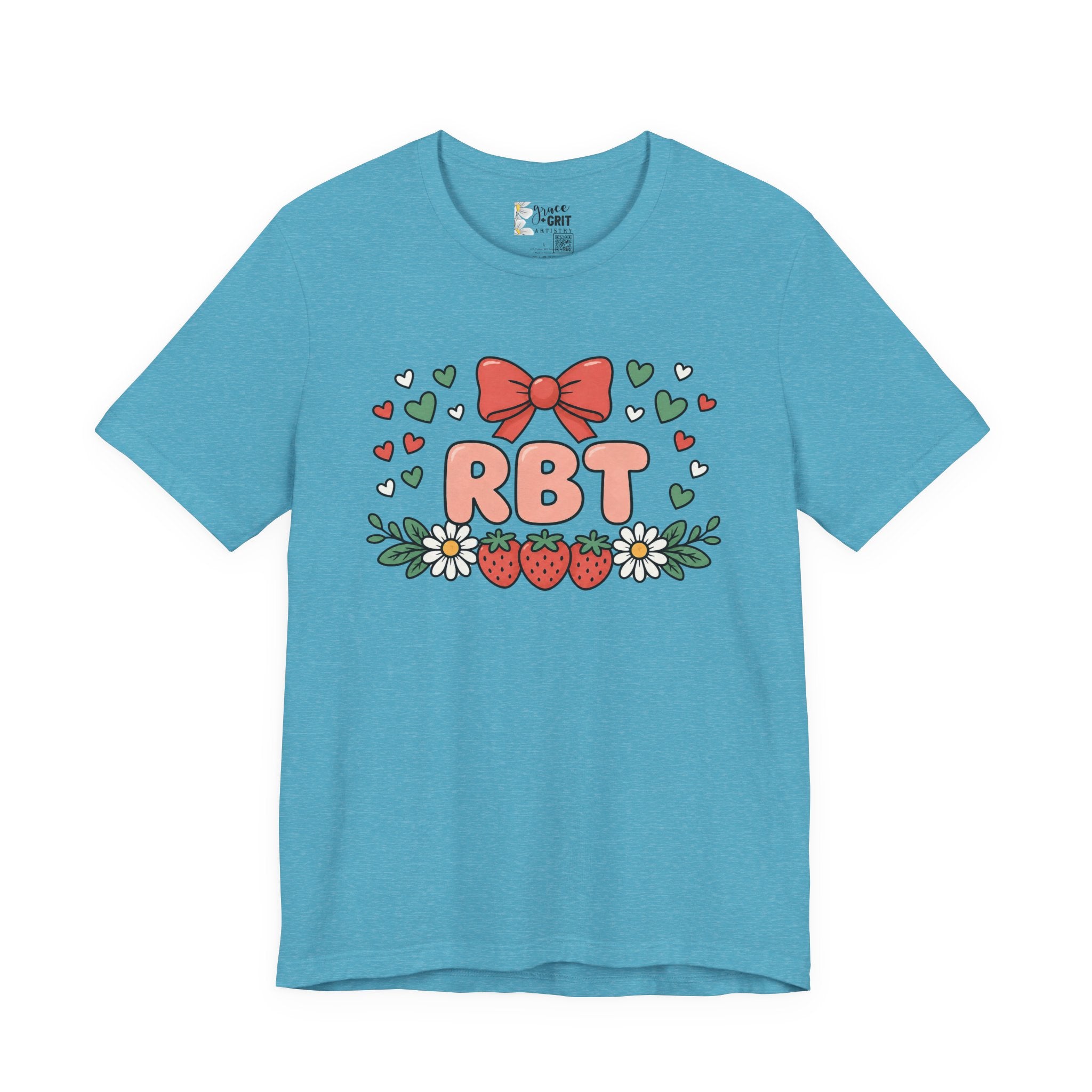 Strawberry Bow RBT Tee — Cute Floral Graphic T-Shirt