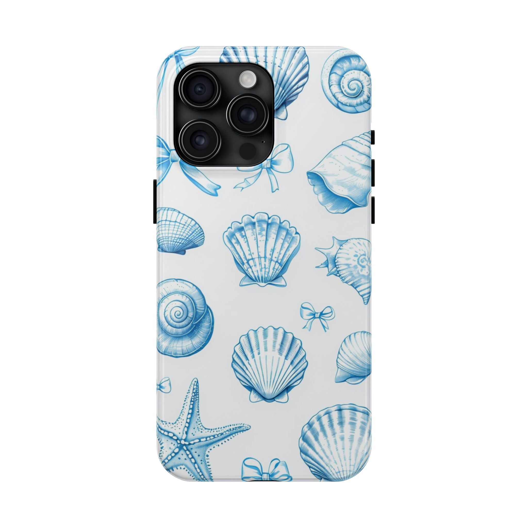 Seashell Blue Tough Phone Case – Coastal Shell Pattern Protective Cover