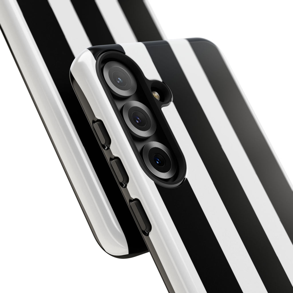 Black & White Vertical Stripe Phone Case — Tough Protective iPhone Cover
