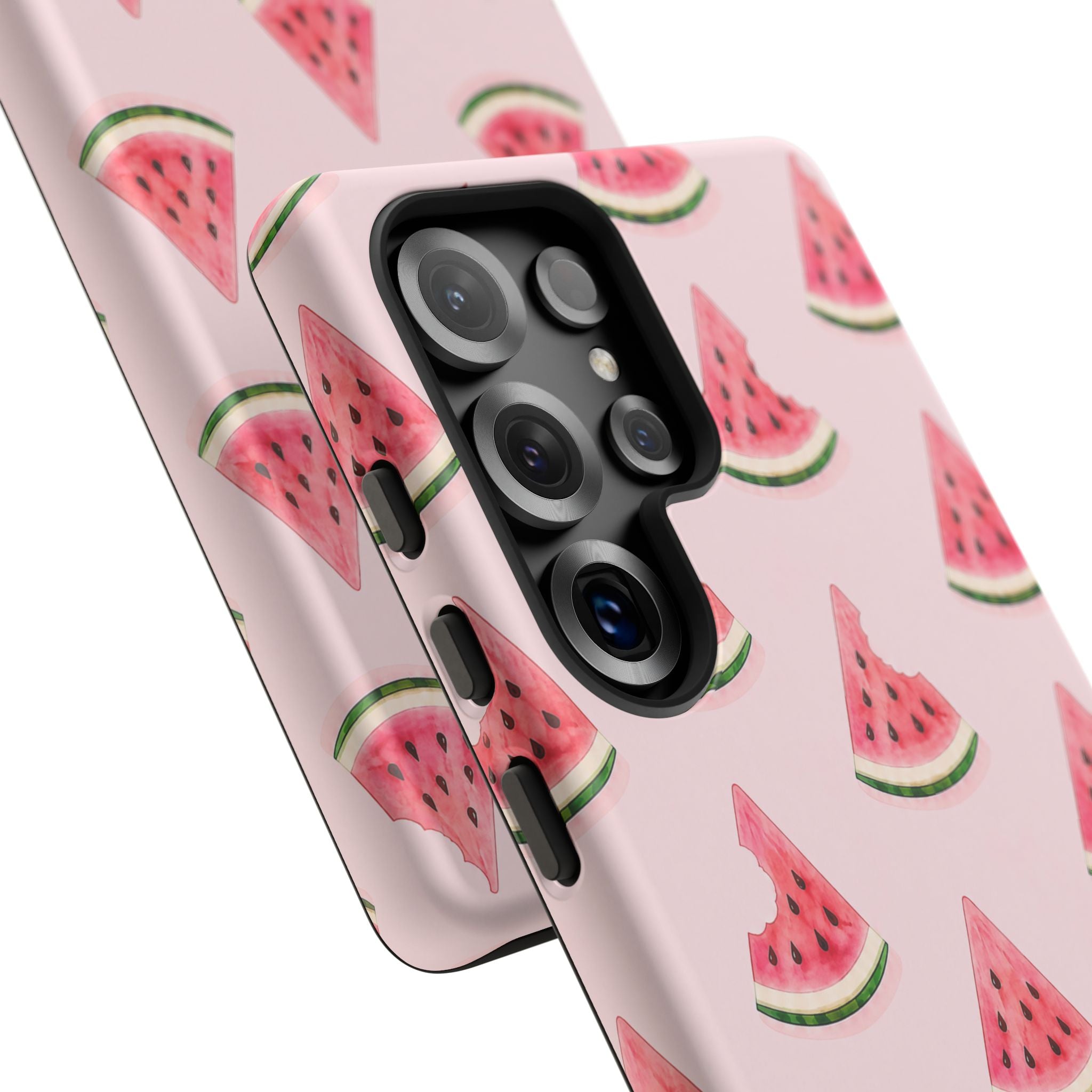Watermelon Pattern Tough Phone Case — Pink Fruit Slice Protective Case
