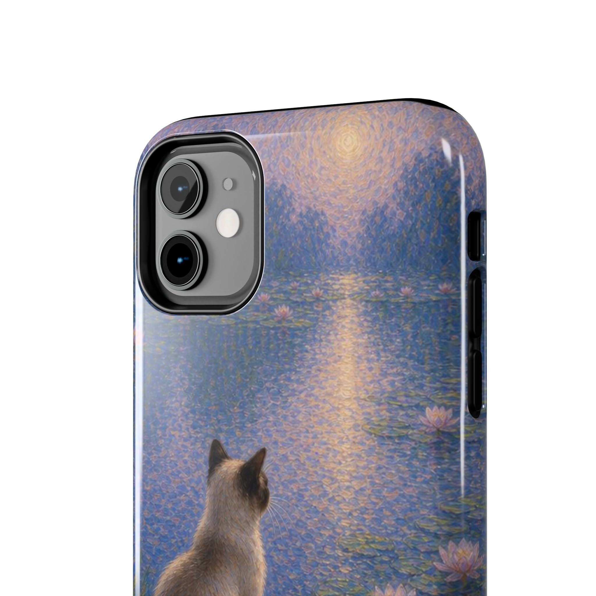 Siamese Cat by Moonlight Tough Phone Case – Waterlily Dream Protective Cover