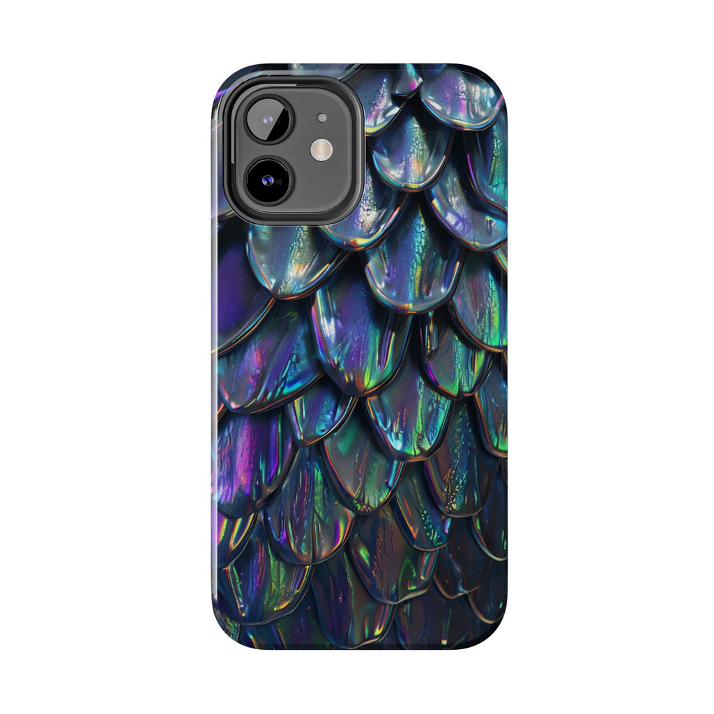 Holographic Mermaid Scale Tough Phone Case — Iridescent Protective Phone Cover