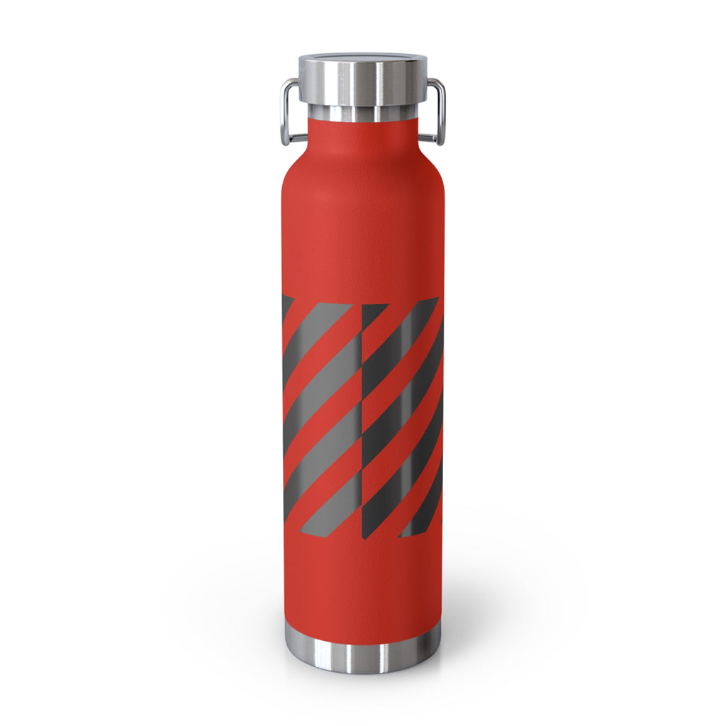 22oz Vacuum Water Bottle — Striped ‘Coffee, Hustle, More’ Insulated Stainless Flask