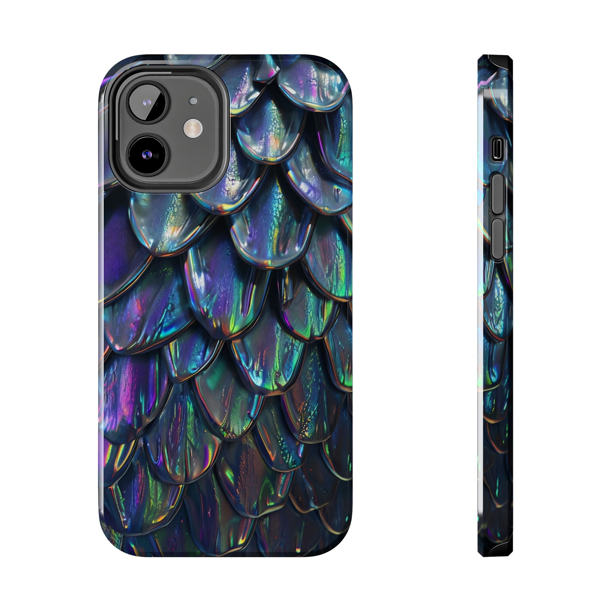 Holographic Mermaid Scale Tough Phone Case — Iridescent Protective Phone Cover
