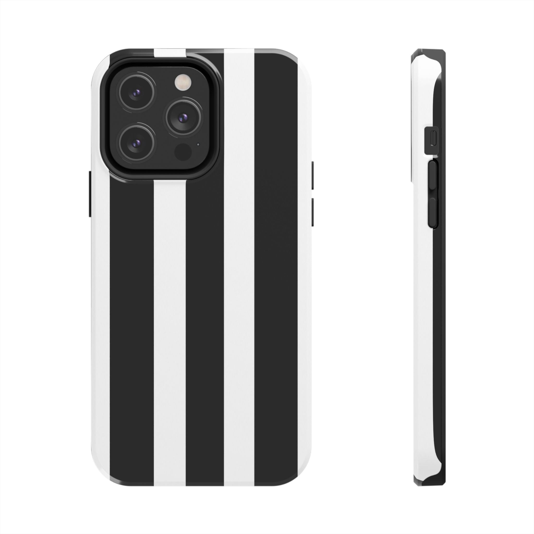 Black & White Bold Stripe Phone Case — Tough Protective Cover