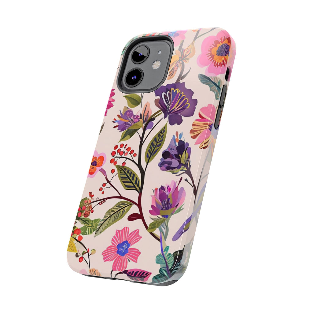 Floral Tough Phone Case – Colorful Botanical Flower Design