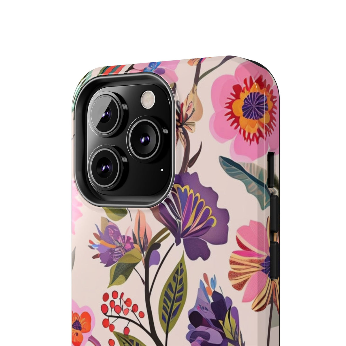 Floral Tough Phone Case – Colorful Botanical Flower Design