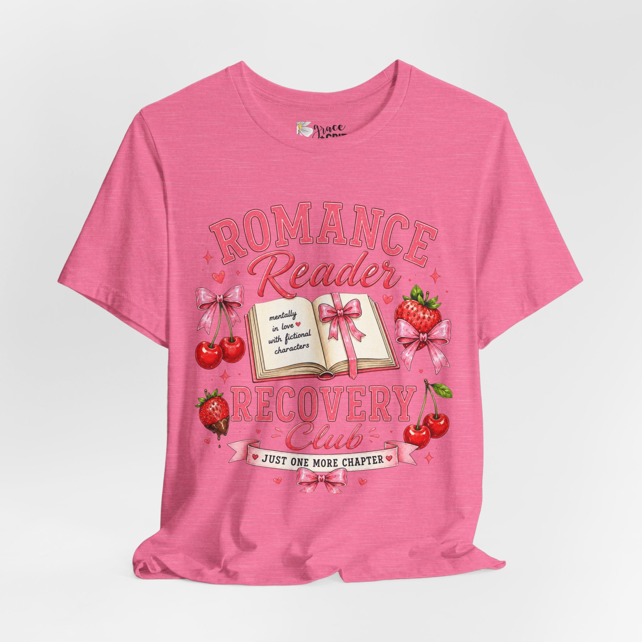 Romance Reader Recovery Club Tee — “Just One More Chapter” Graphic Shirt