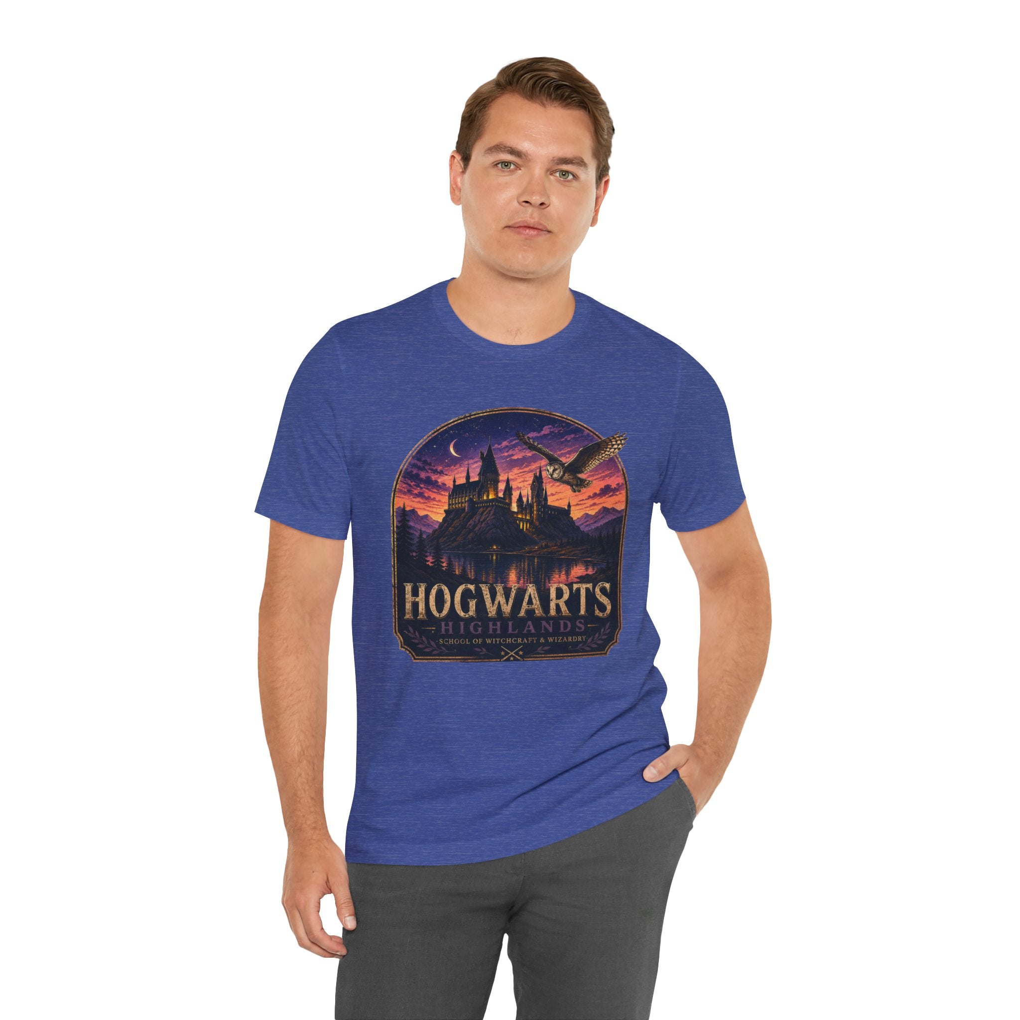 Hogwarts Highlands Graphic Tee — Sunset Castle Illustration T‑Shirt