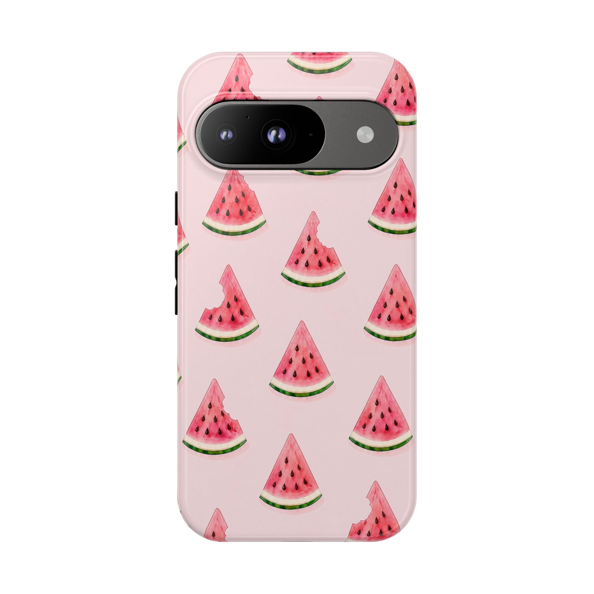Watermelon Pattern Tough Phone Case — Pink Fruit Slice Protective Case