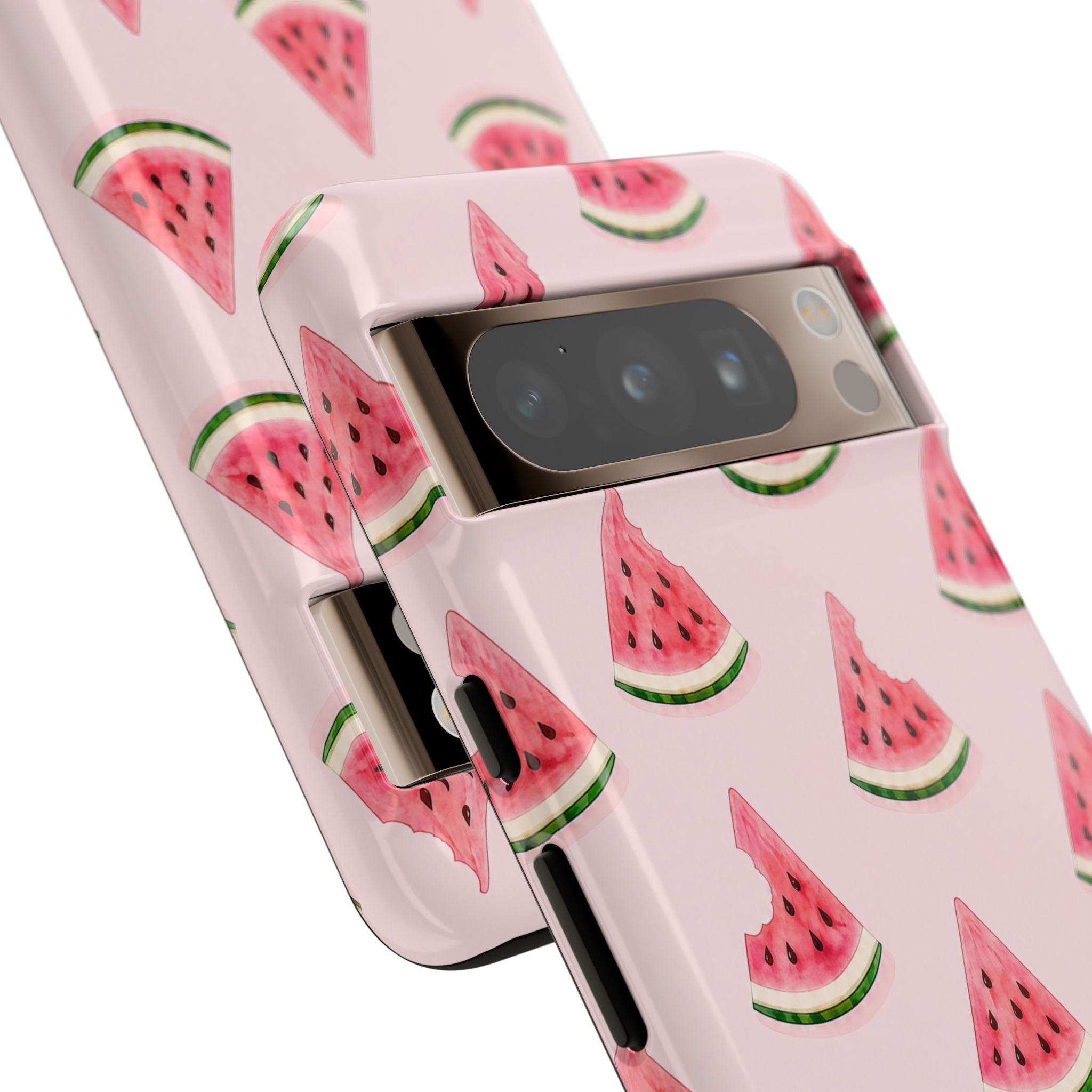 Watermelon Pattern Tough Phone Case — Pink Fruit Slice Protective Case