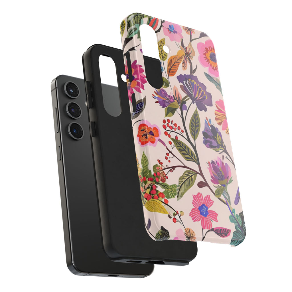 Floral Tough Phone Case – Colorful Botanical Flower Design