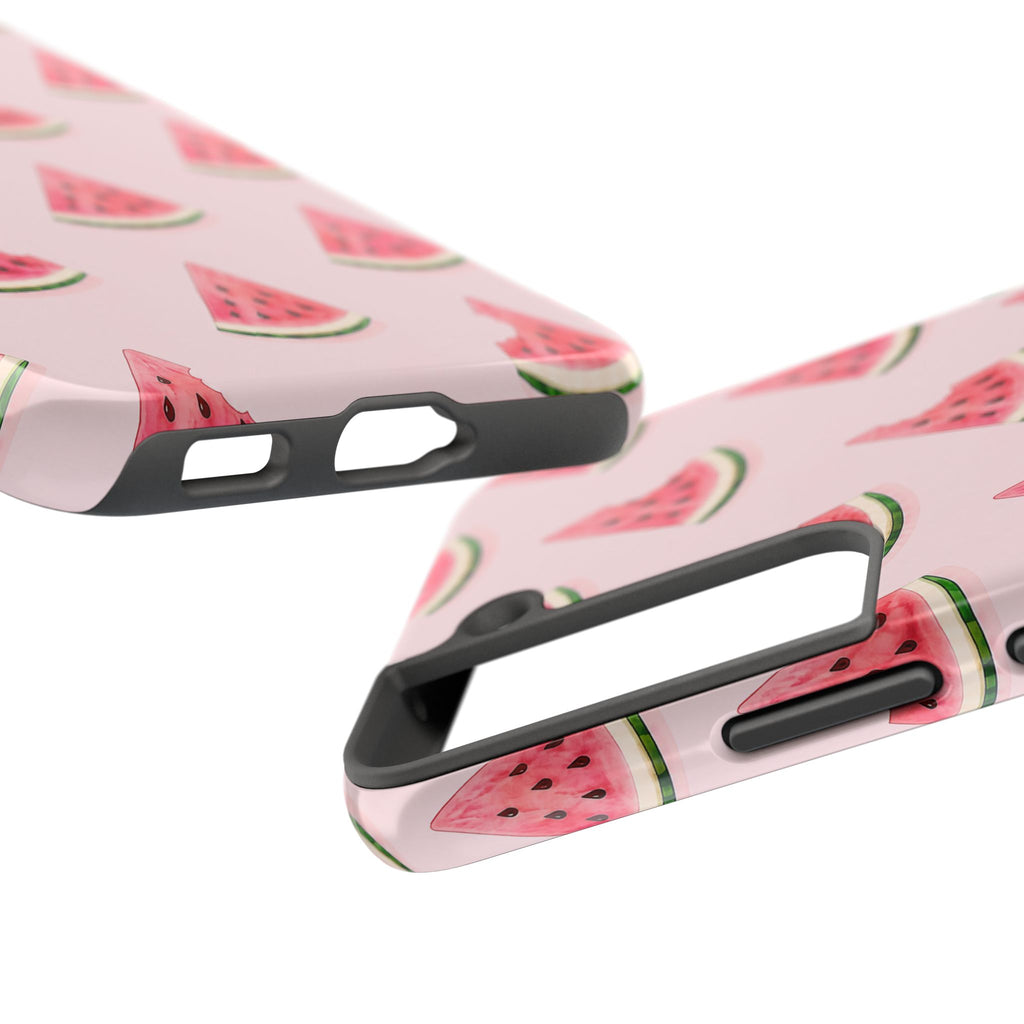 Watermelon Slice Tough Phone Case — Pink Fruit Pattern, Summer Phone Cover