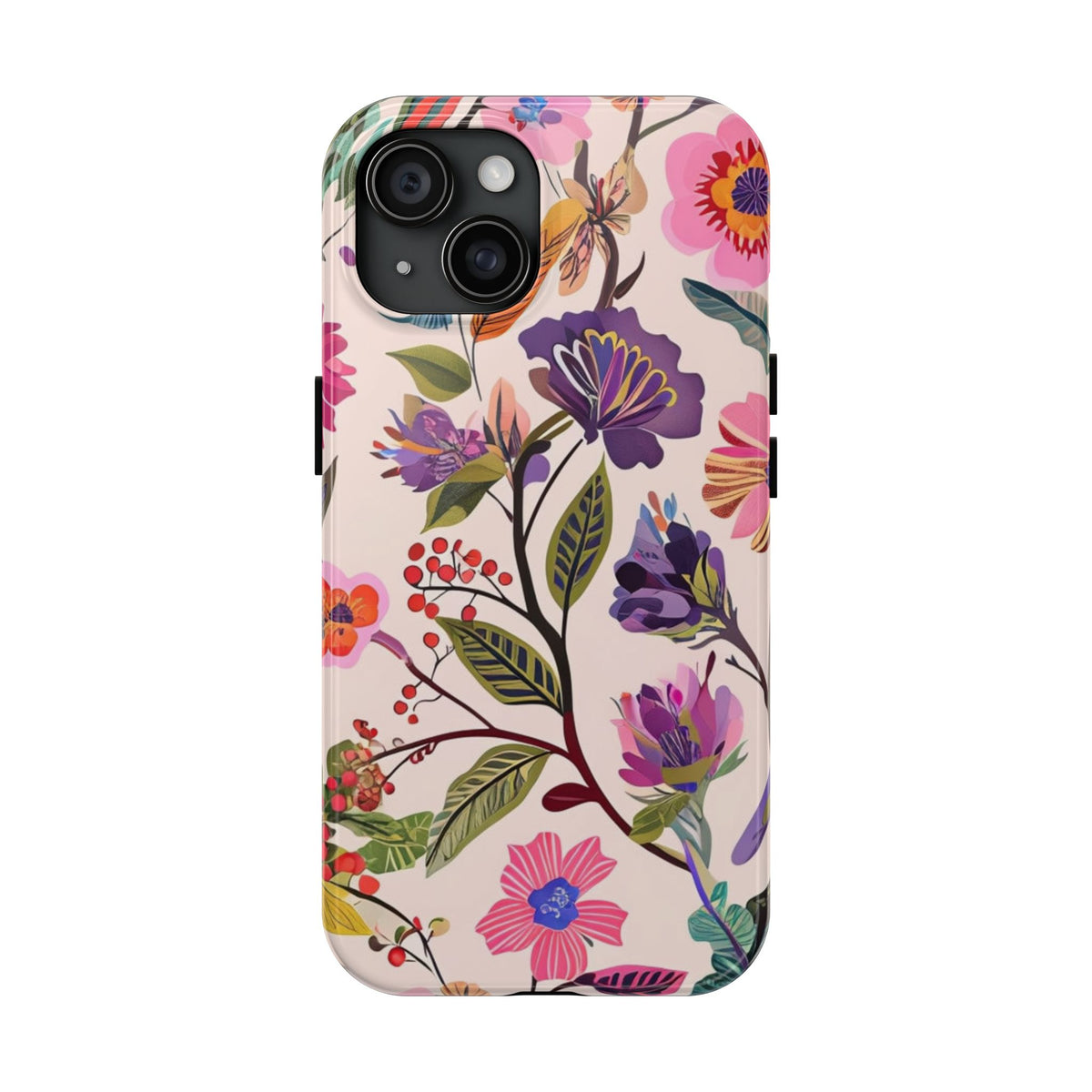 Floral Tough Phone Case – Colorful Botanical Flower Design