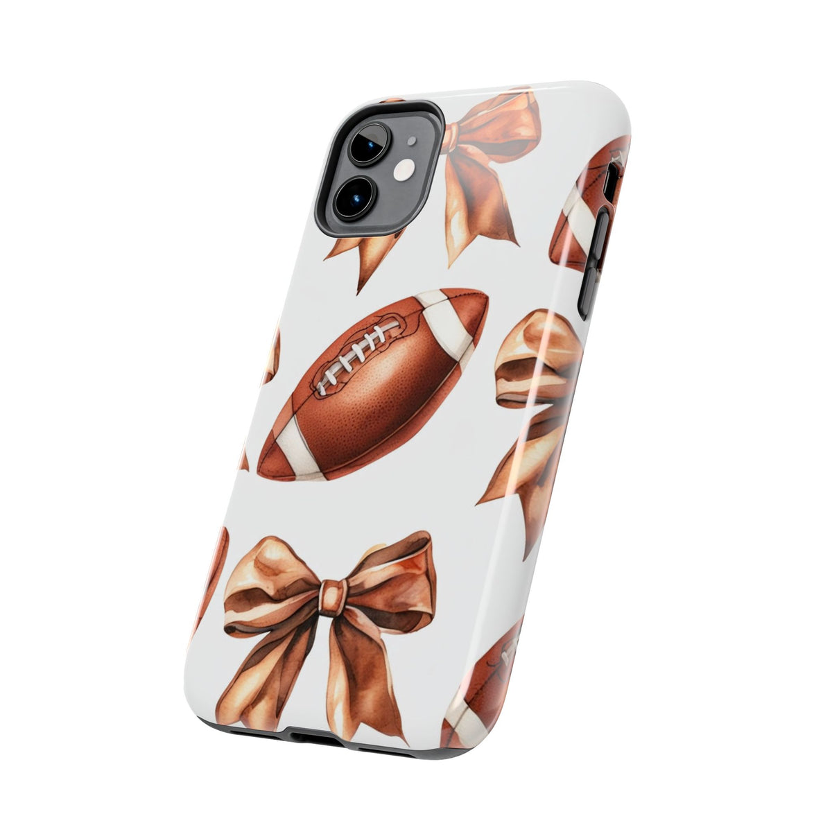 Tough Phone Case – Football & Bow Pattern