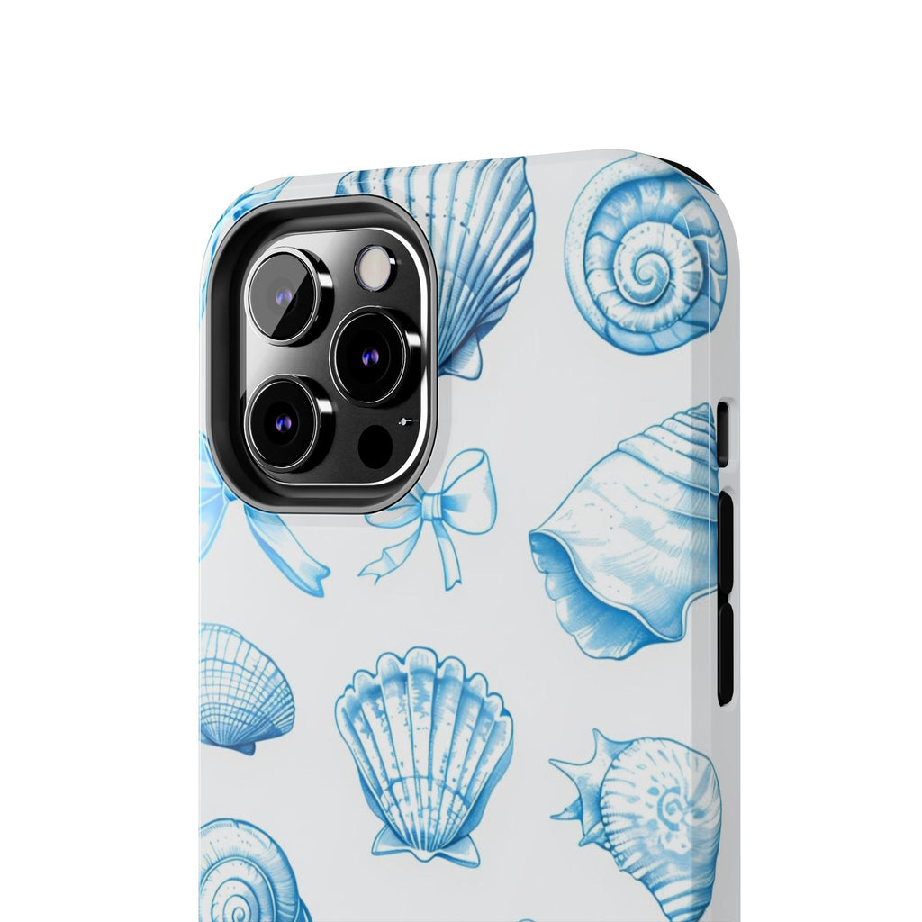 Seashell Blue Tough Phone Case – Coastal Shell Pattern Protective Cover