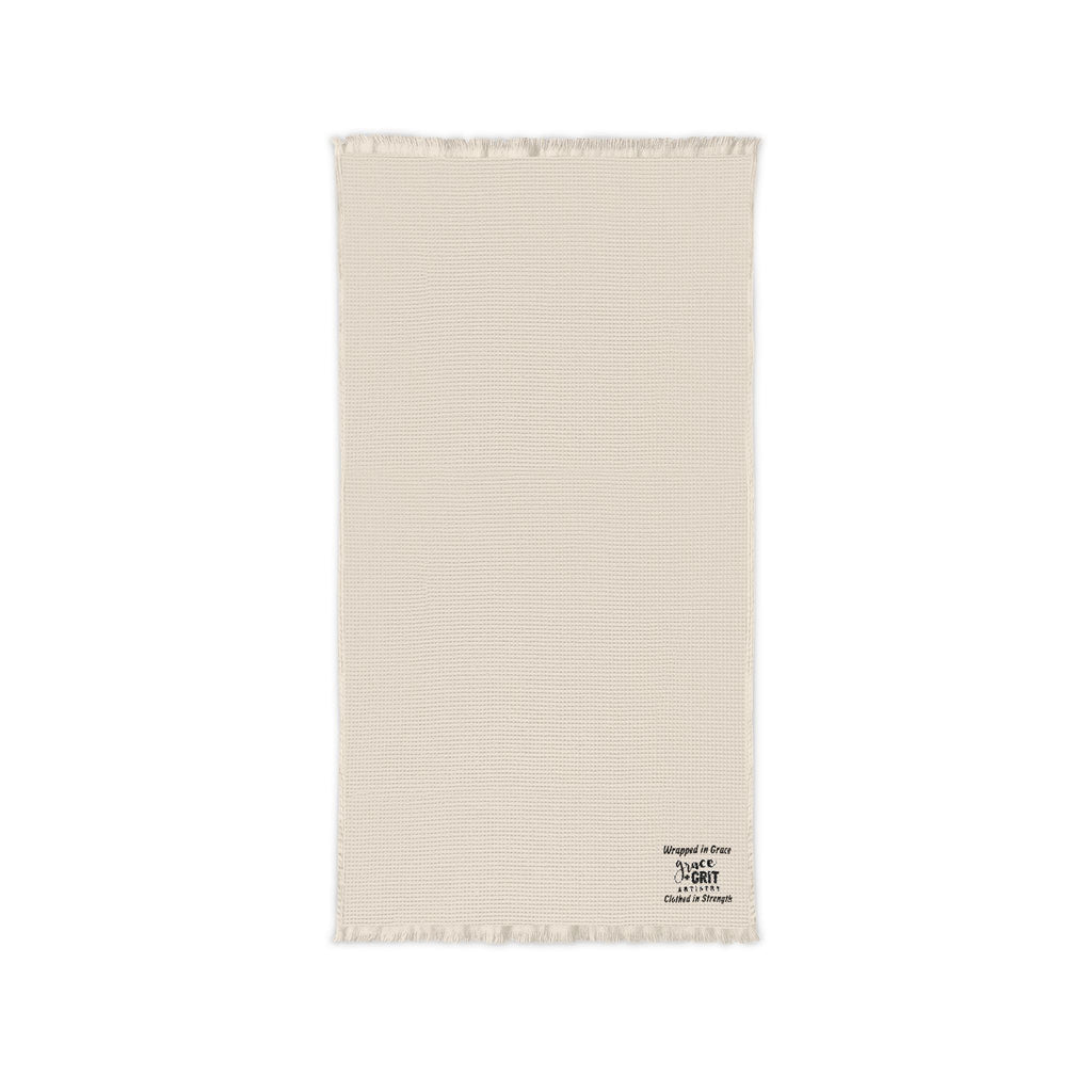 Waffle Cotton Throw Blanket — Embroidered Corner Logo, Lightweight Cozy Home Throw