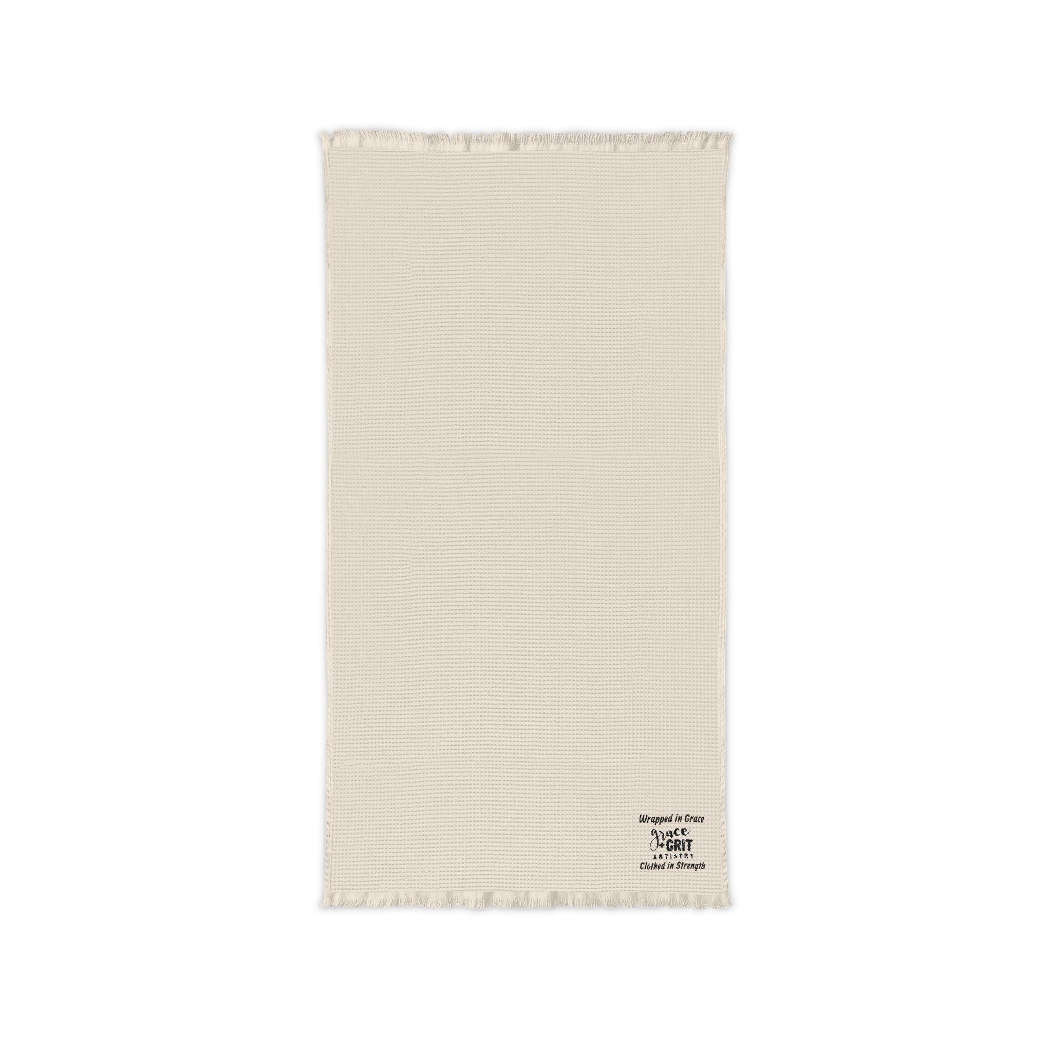 Waffle Cotton Throw Blanket — Embroidered Corner Logo, Lightweight Cozy Home Throw