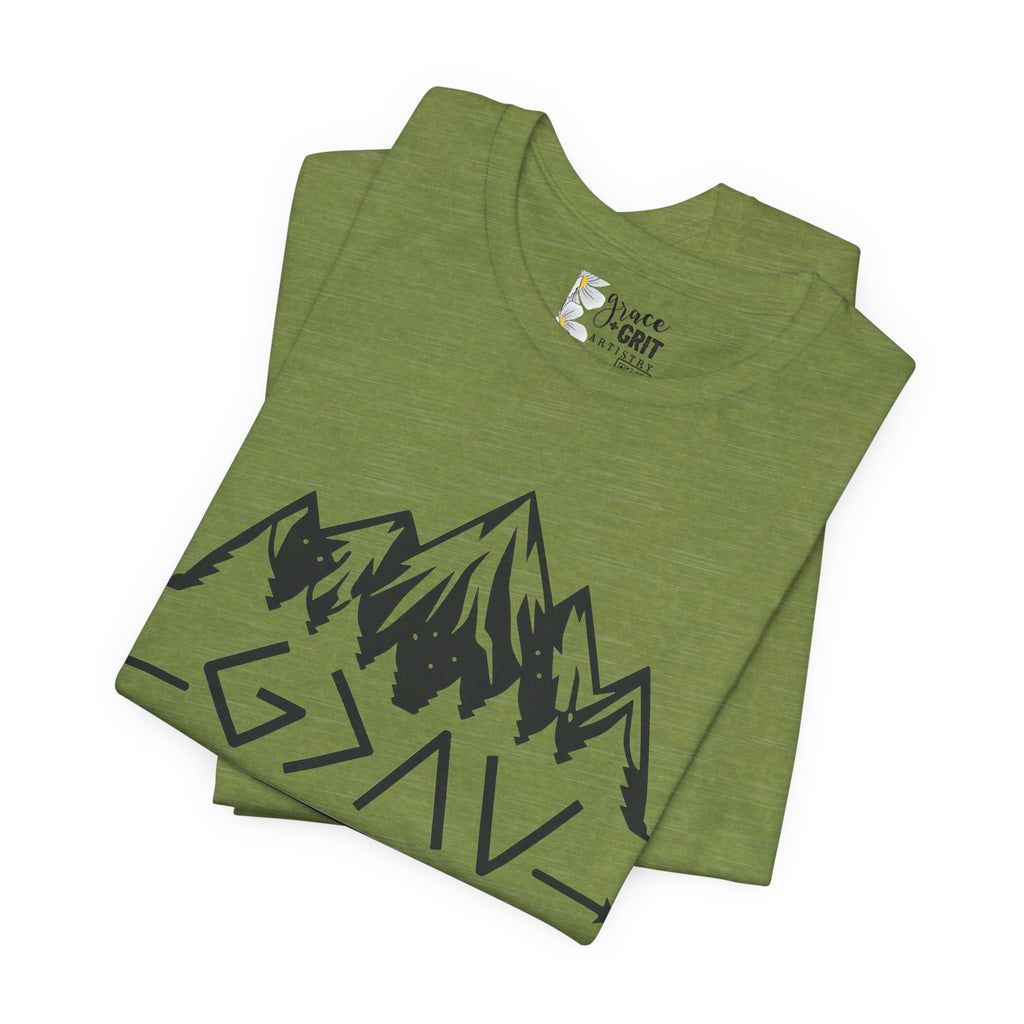 Mountain Camp Tee – Geometric Adventure Graphic T-Shirt