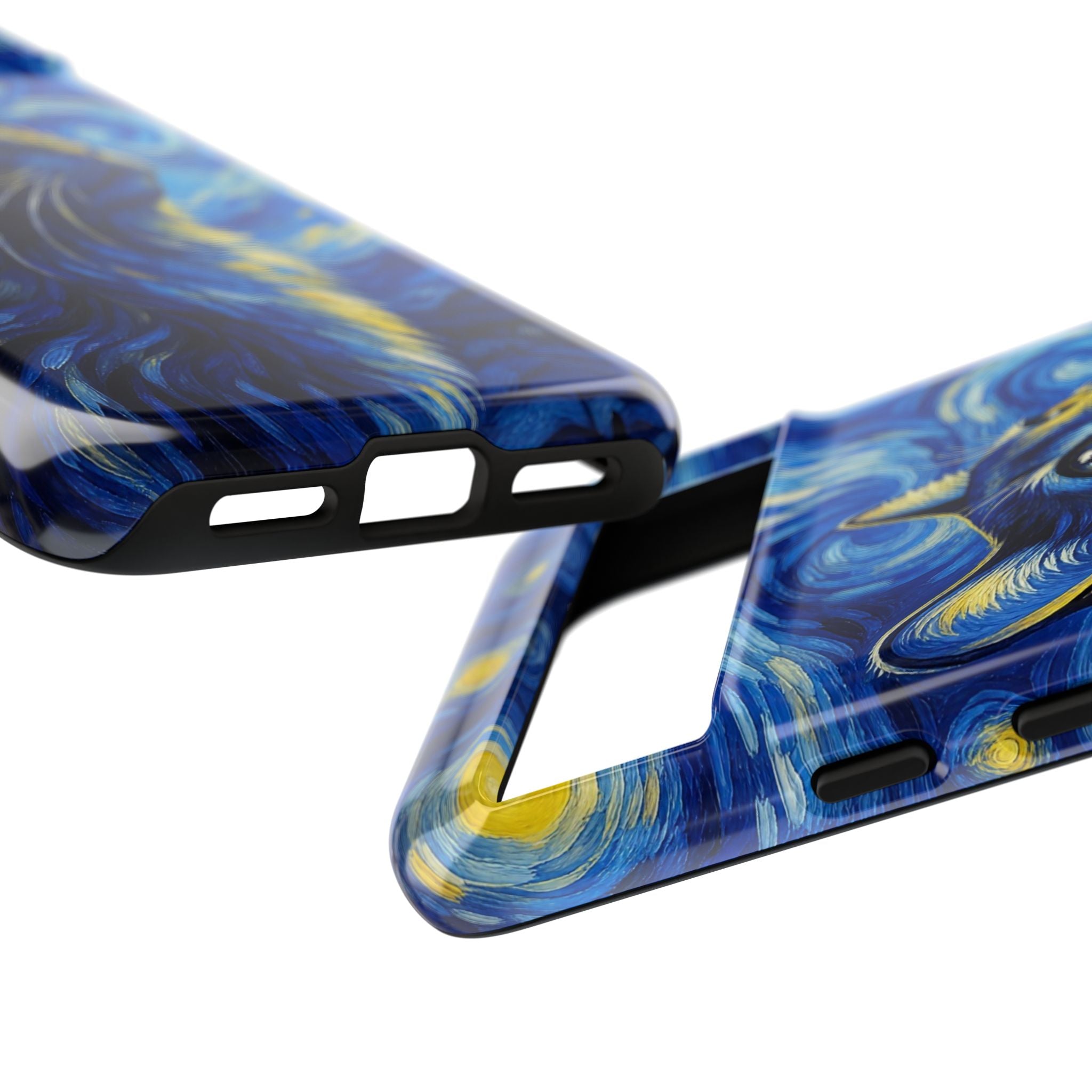 Starry Night Cat Phone Case — Van GoghStyle Blue Galaxy iPhone Cover