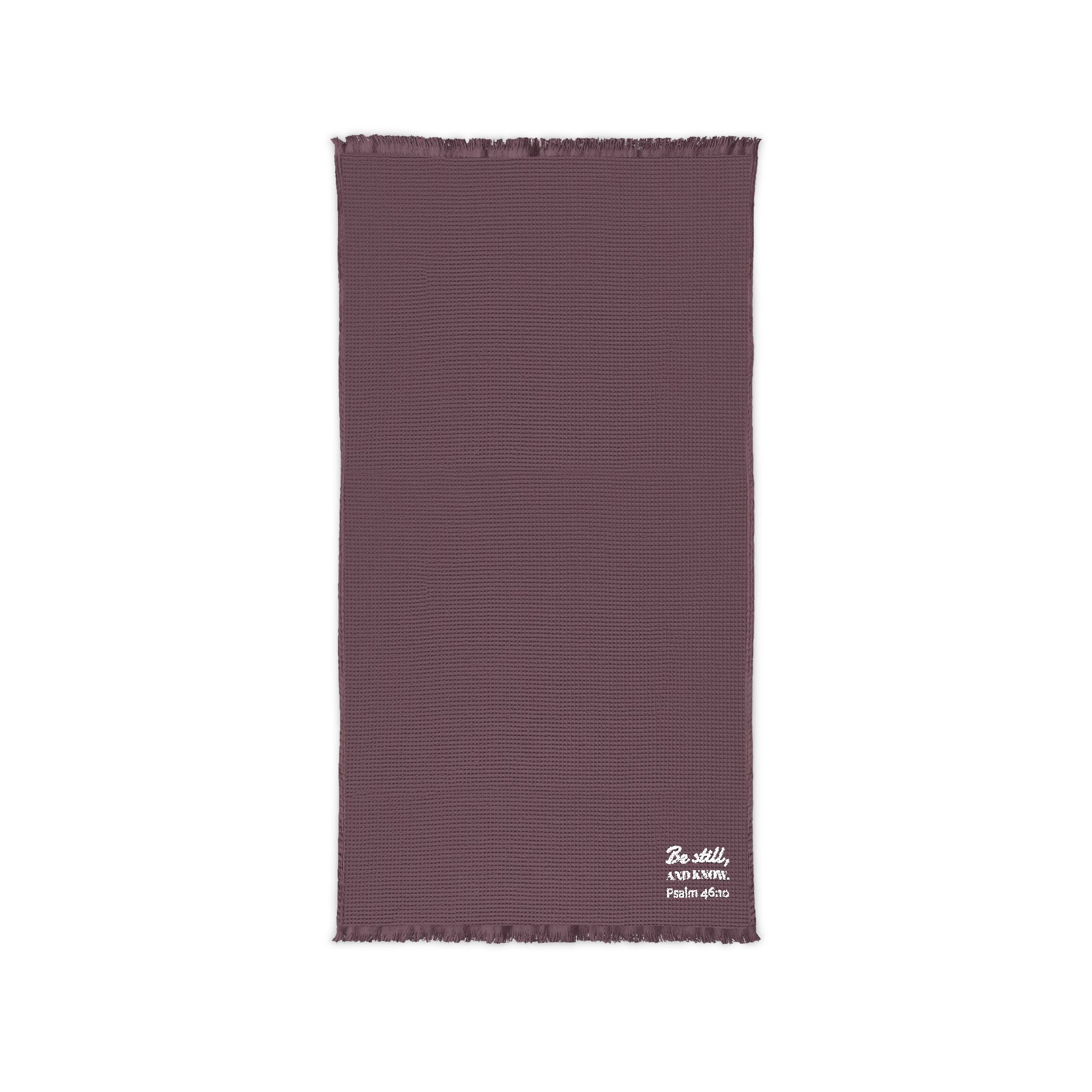 Embroidered Cotton Waffle Throw Blanket — Lightweight Fringed Living Room & Bed Throw