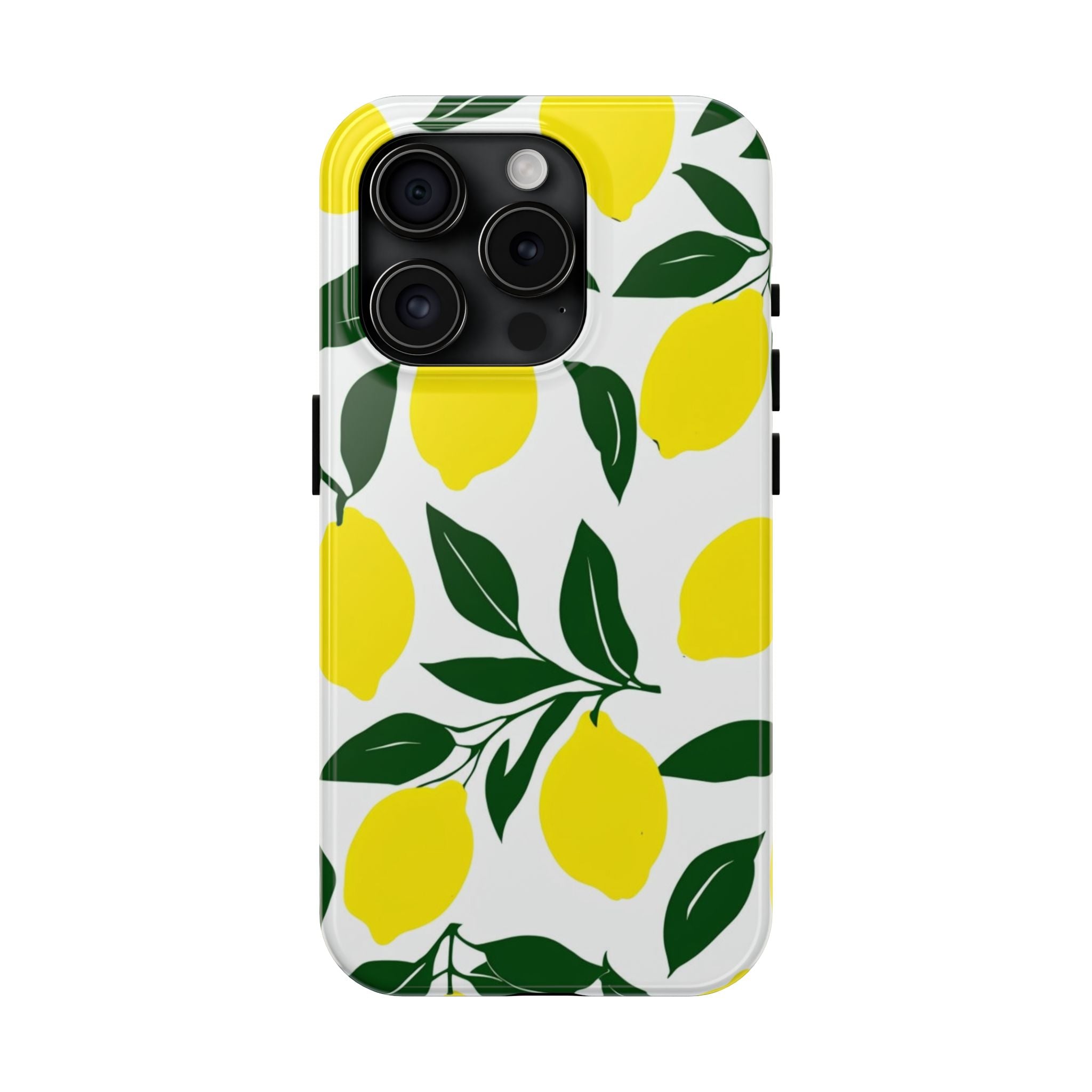 Lemon Pattern Tough Phone Case — Bright Citrus Protective Phone Cover