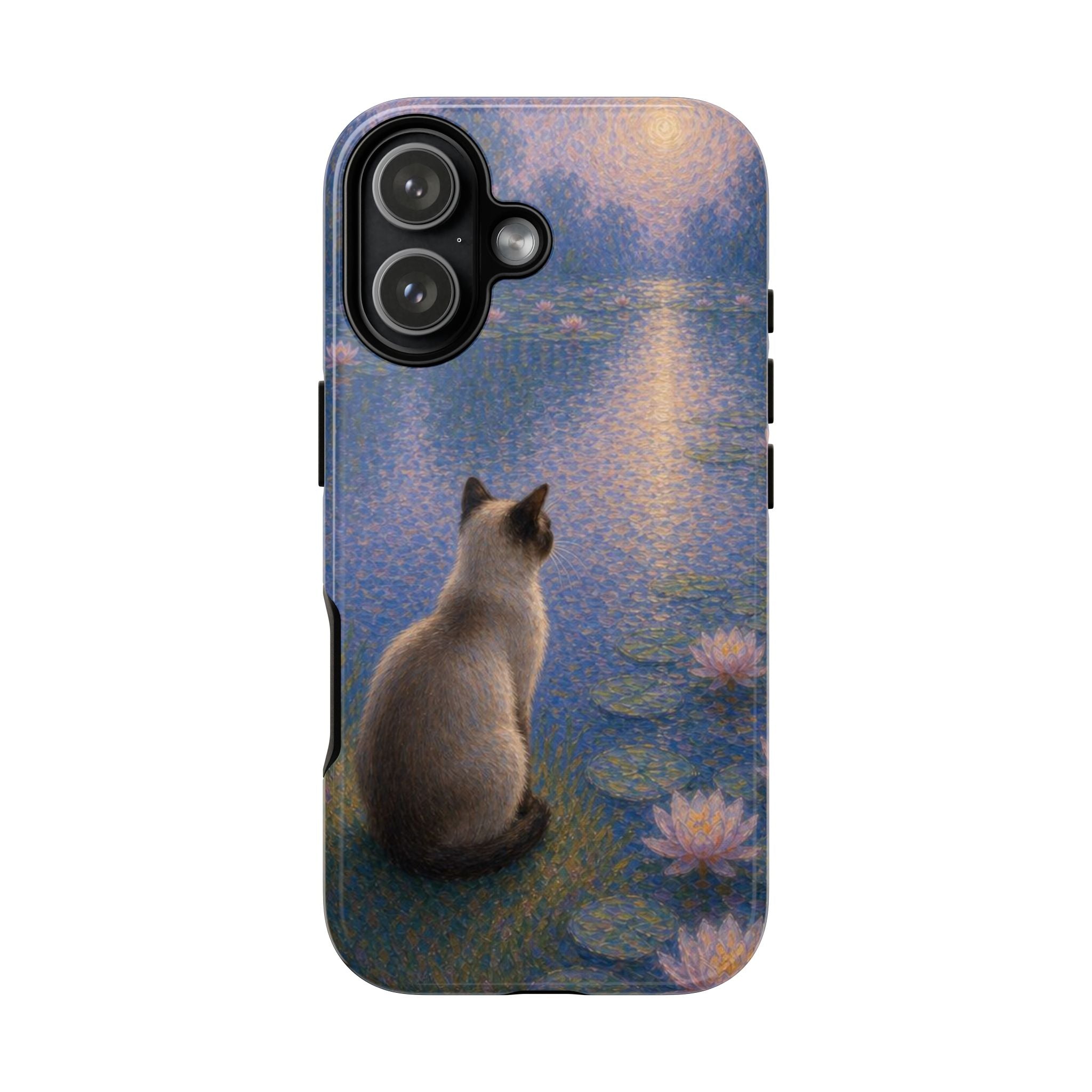 Cat Moonlight Phone Case — Serene Siamese by Lily Pond