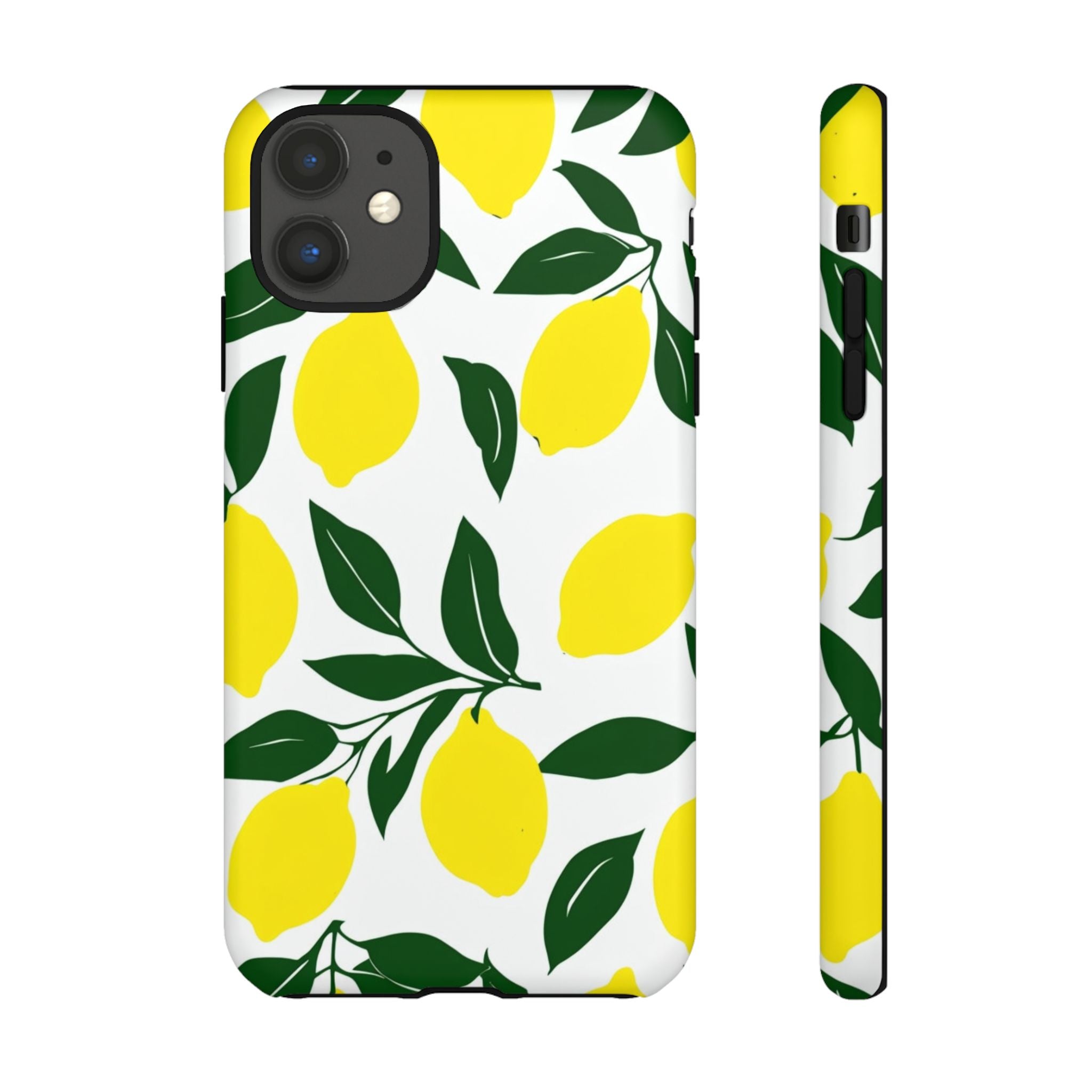Lemon Pattern Tough Phone Case — Bright Citrus Protective Cover