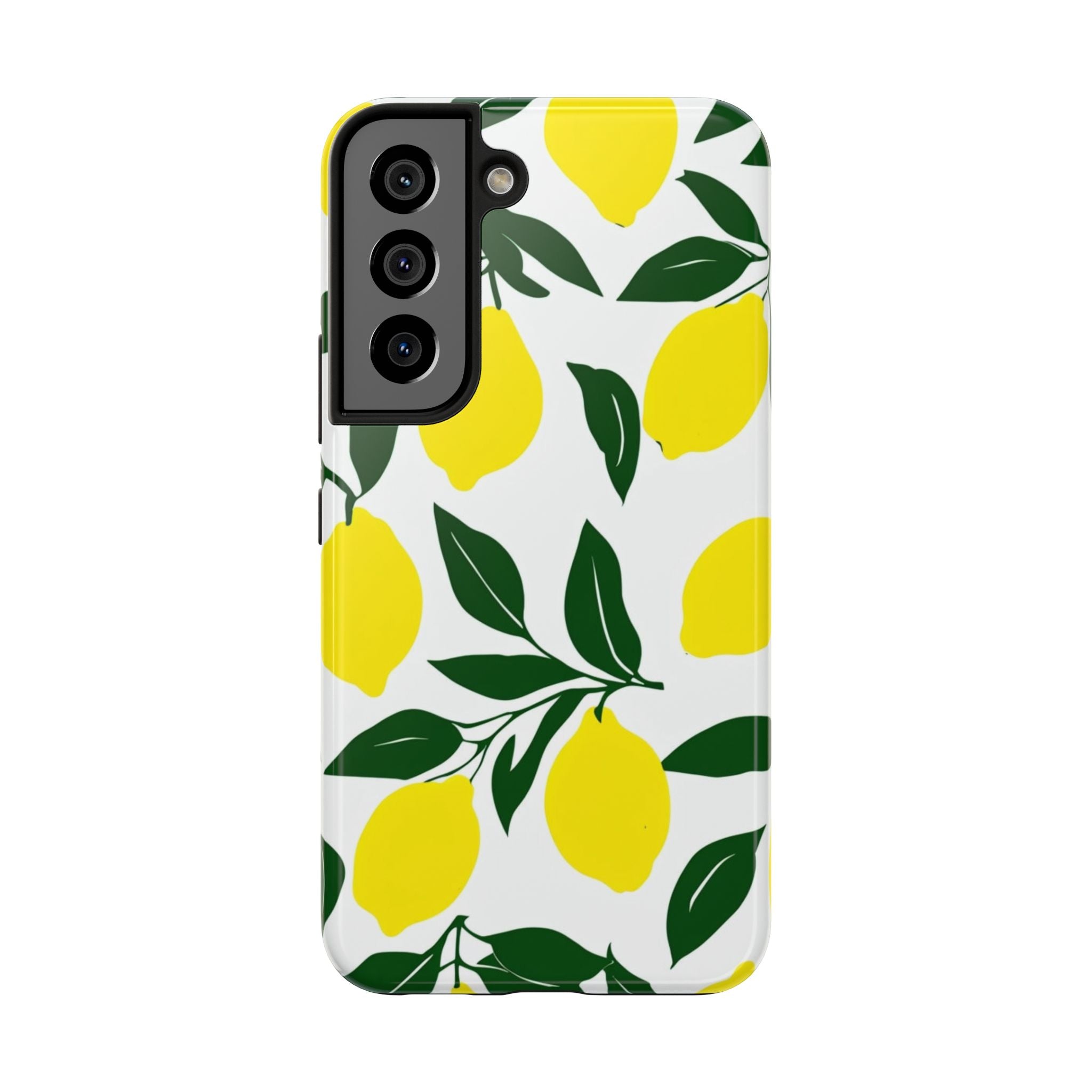 Lemon Pattern Tough Phone Case — Bright Citrus Protective Phone Cover
