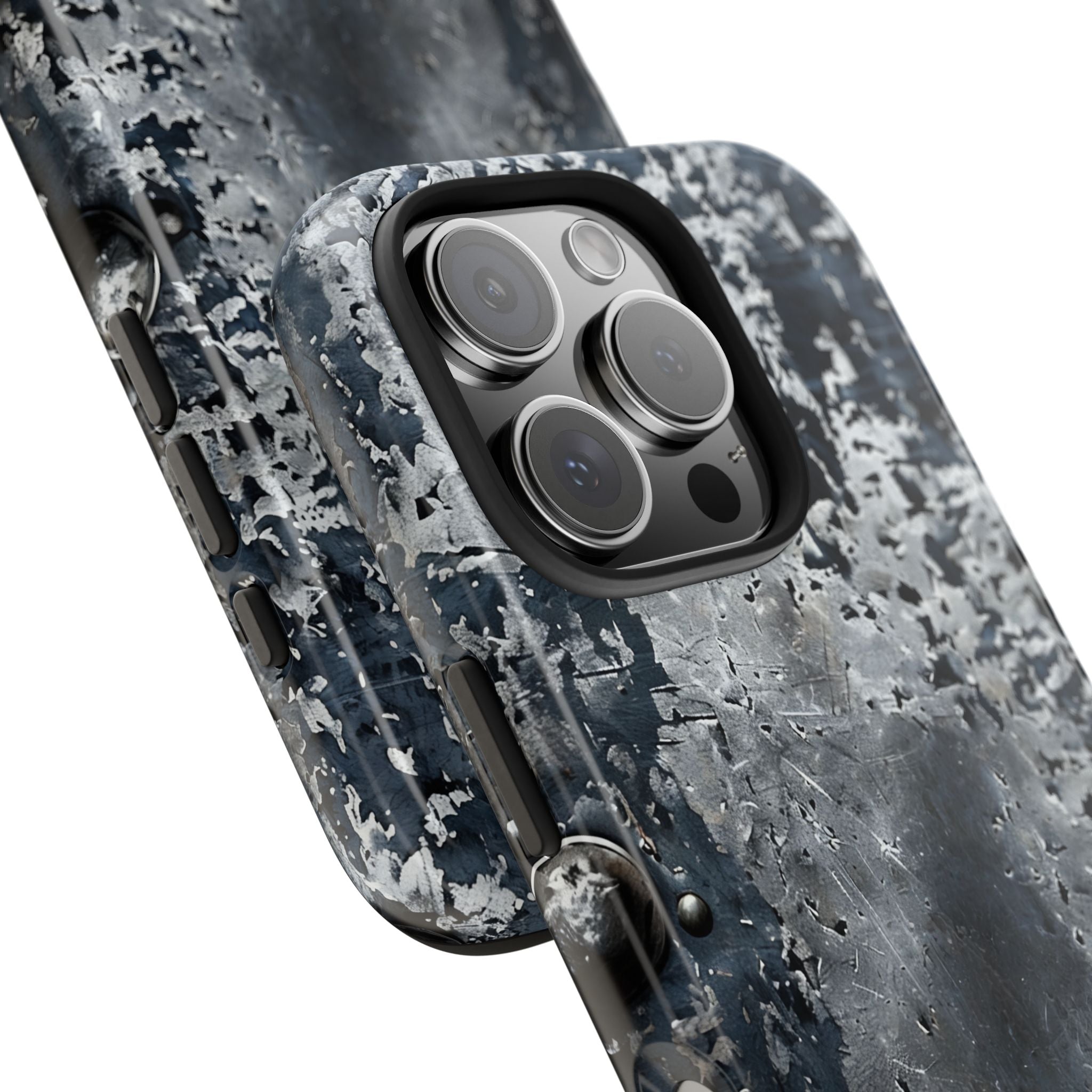 Rugged Distressed Metal Phone Case — Industrial Grunge iPhone Cover