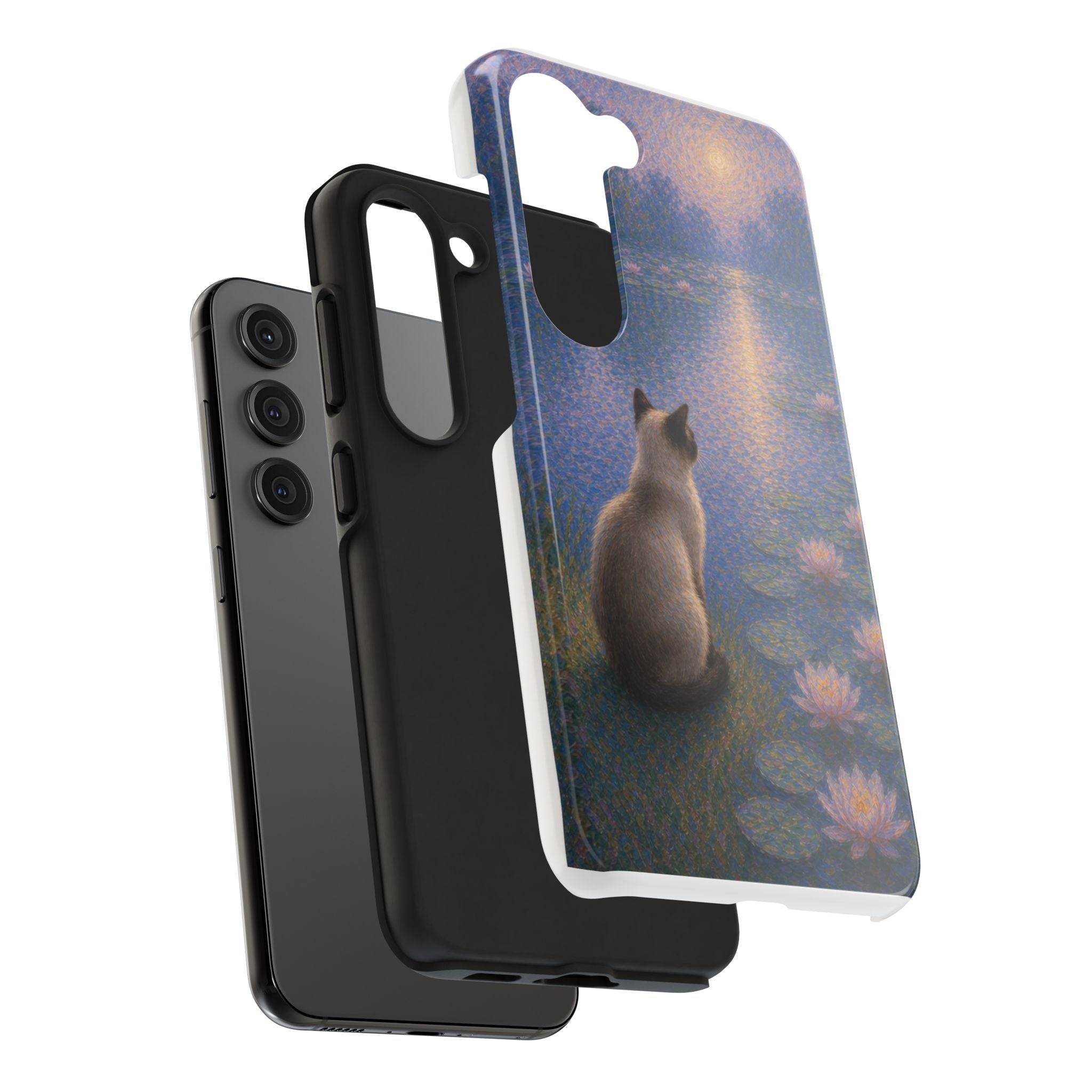 Siamese Cat by Moonlight Tough Phone Case – Waterlily Dream Protective Cover