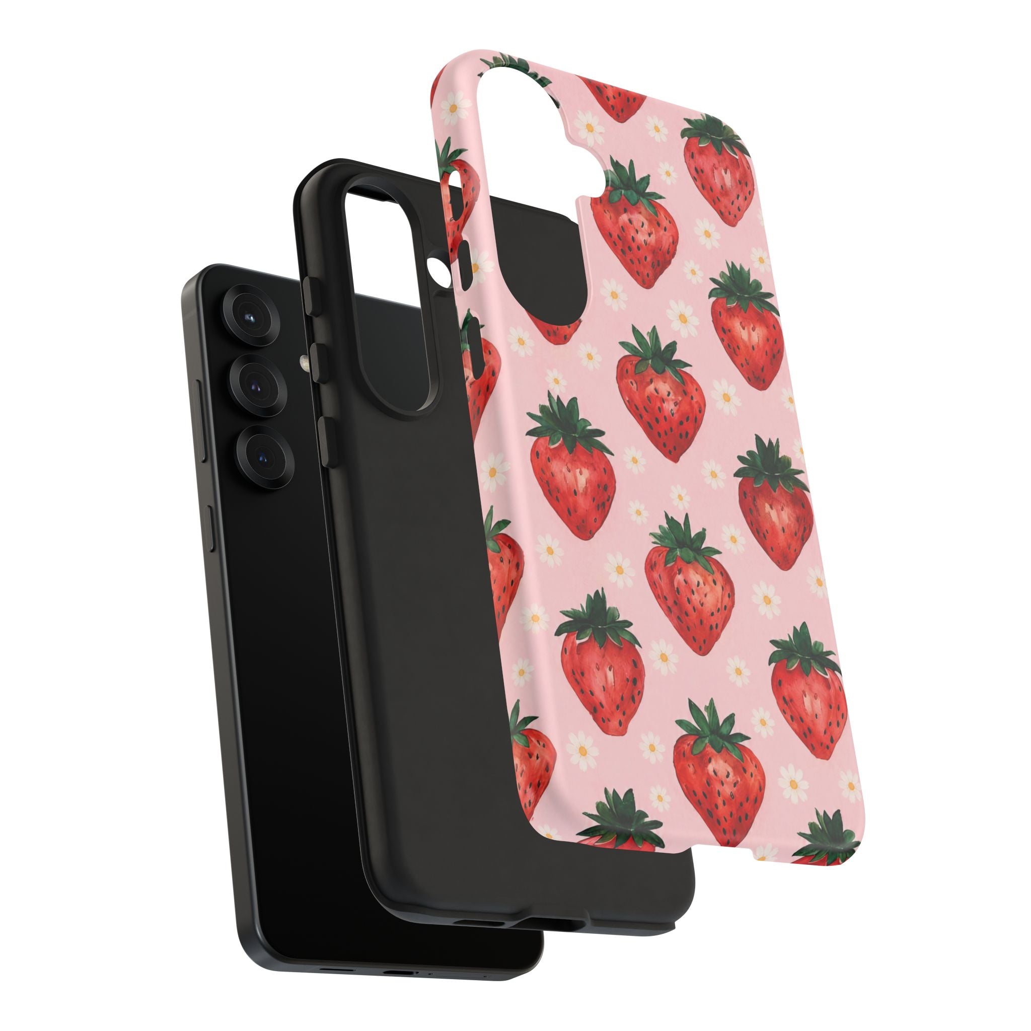 Strawberry Pattern Tough Case — Cute Pink Fruit Phone Case
