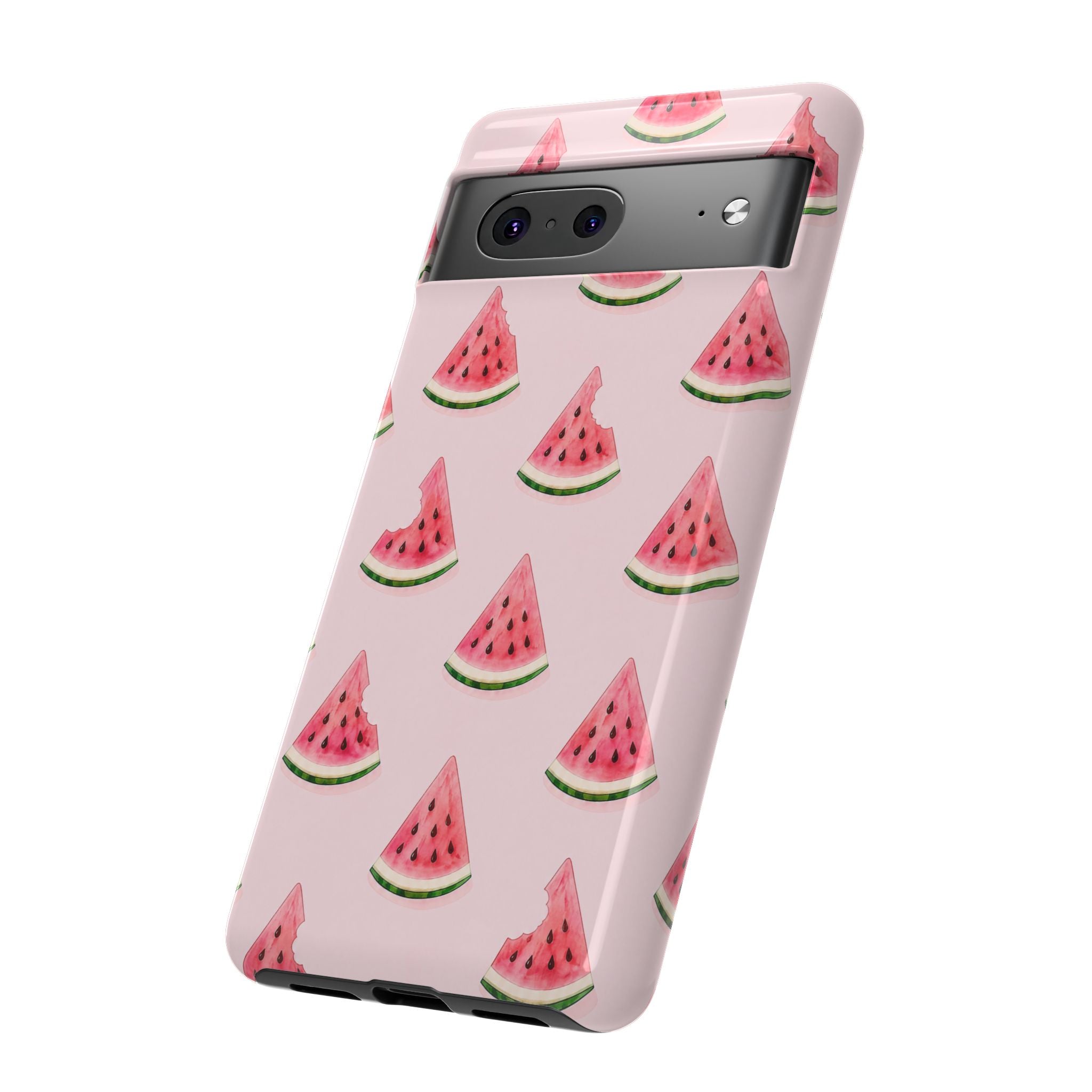 Watermelon Pattern Tough Phone Case — Pink Fruit Slice Protective Case