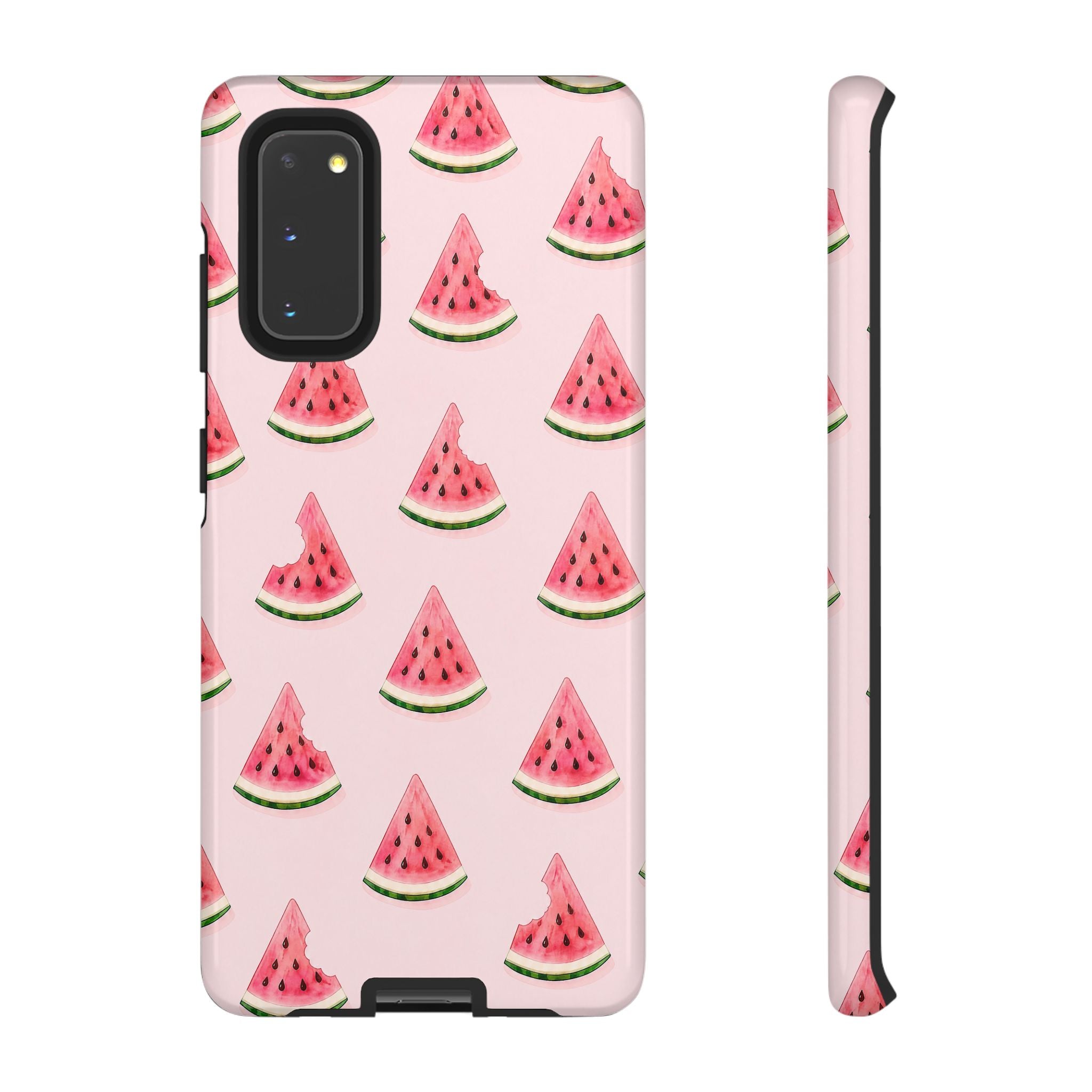 Watermelon Pattern Tough Phone Case — Pink Fruit Slice Protective Case