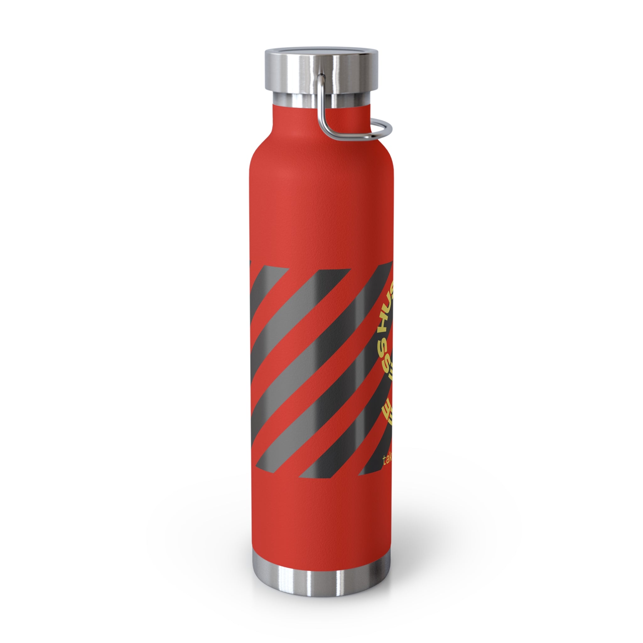22oz Vacuum Water Bottle — Striped ‘Coffee, Hustle, More’ Insulated Stainless Flask