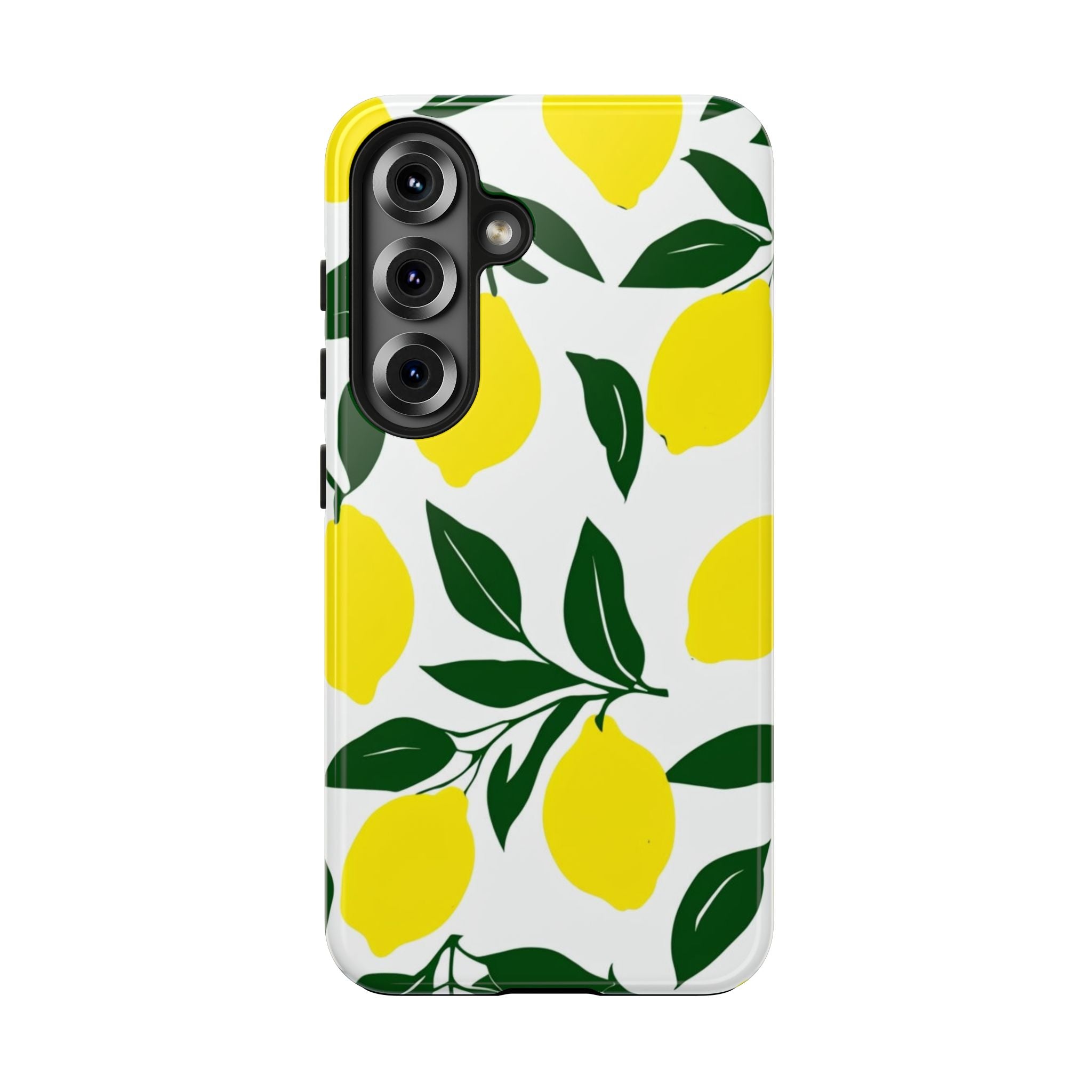 Lemon Pattern Tough Phone Case — Bright Citrus Protective Phone Cover