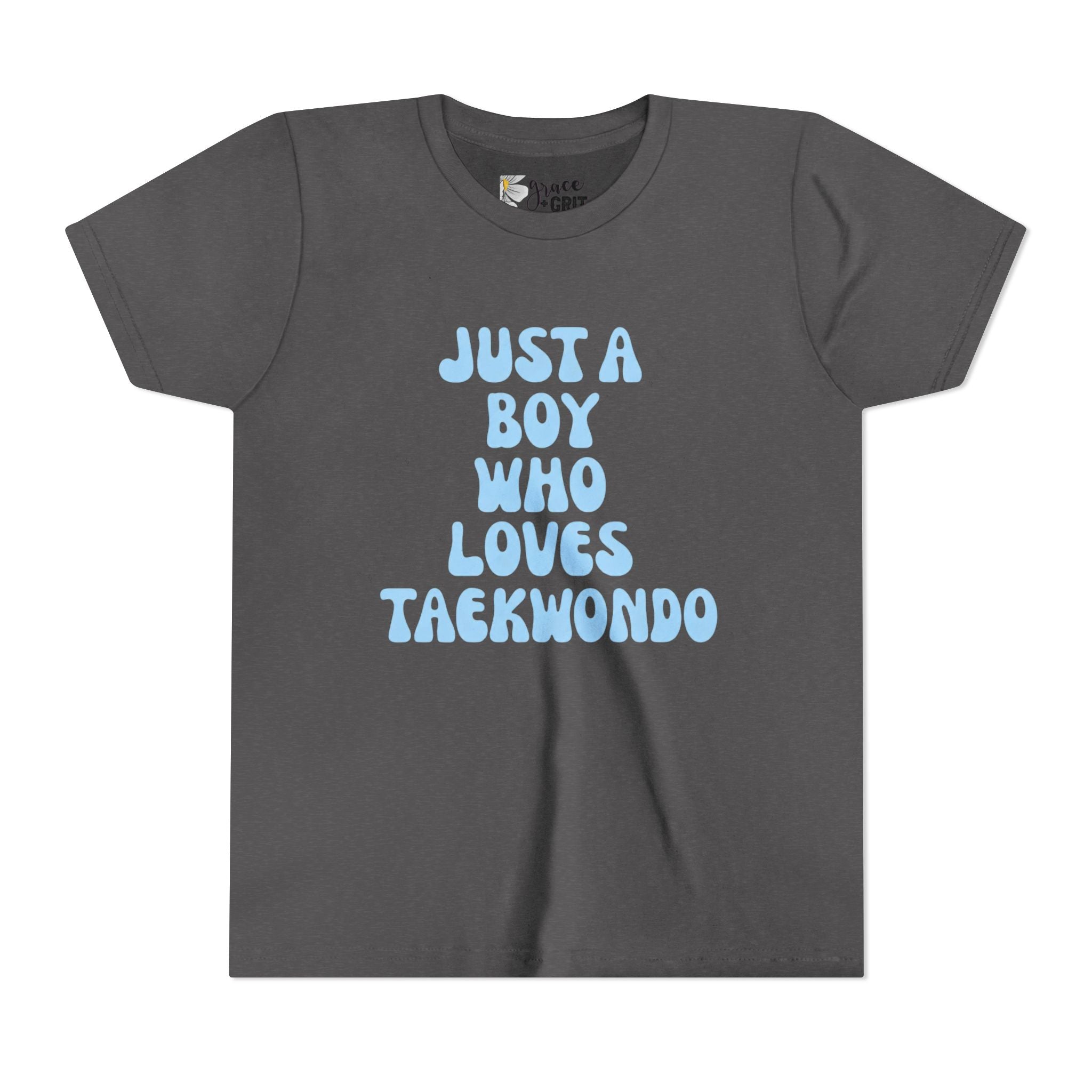 Youth Tee — "Just A Boy Who Loves Taekwondo" Martial Arts Shirt