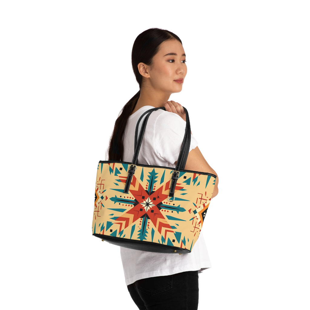Southwestern Aztec Pattern PU Leather Shoulder Bag