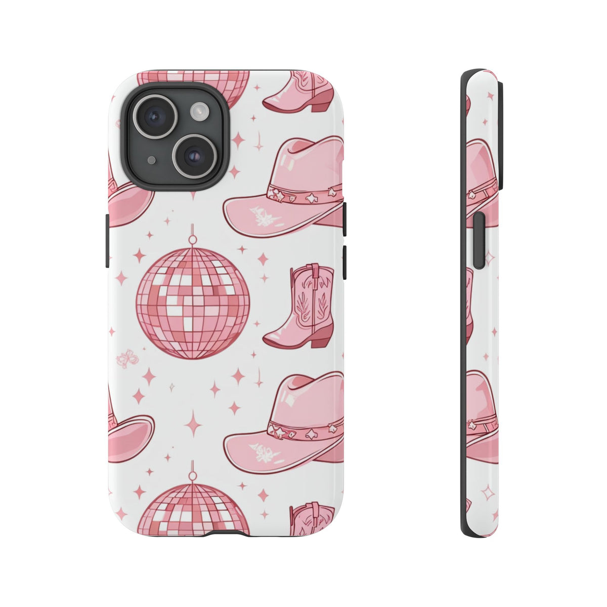 Pink Cowboy Boots & Disco Balls Tough Phone Case