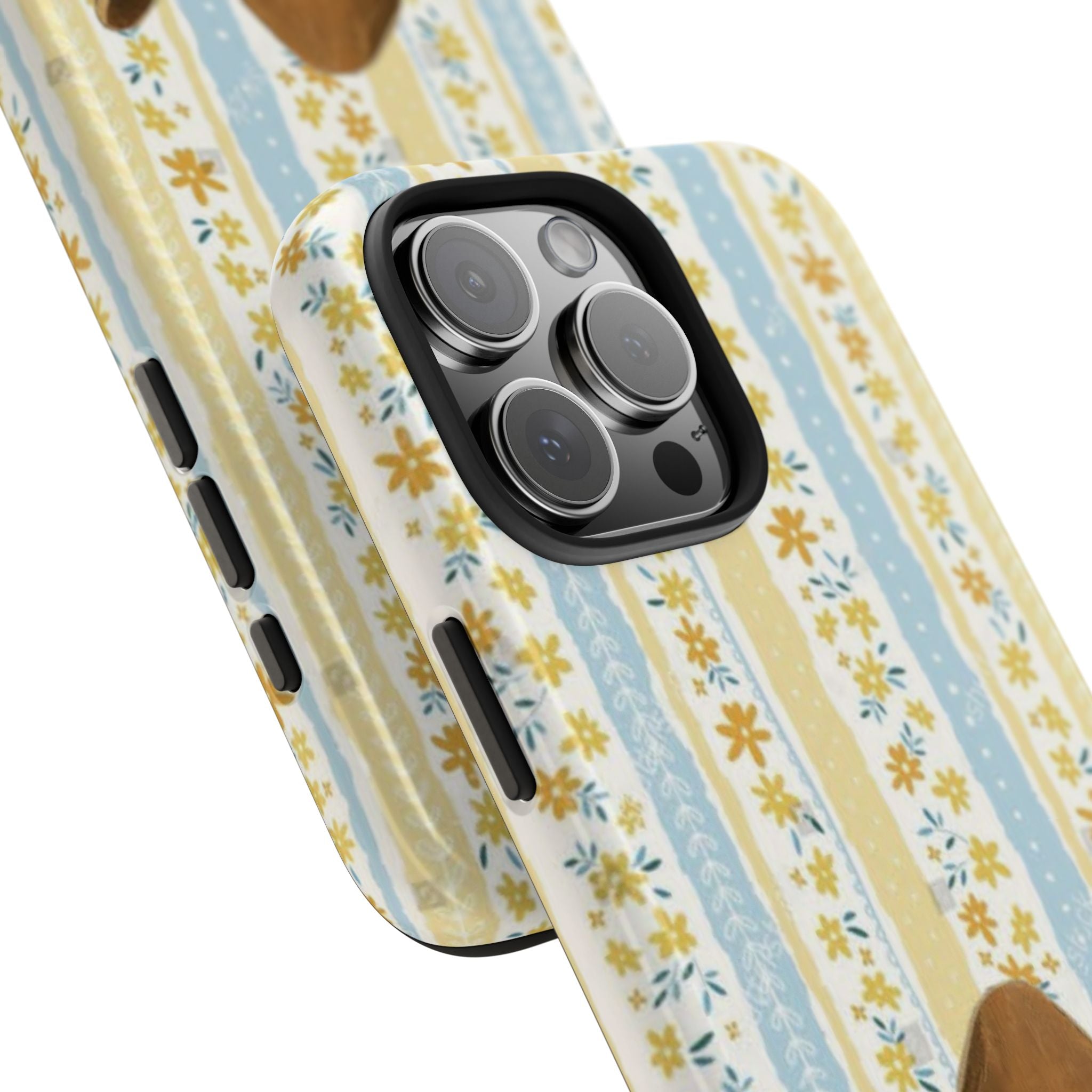 Cowboy Goose Tough Phone Case — Cute Farm Animal iPhone Case with Floral Stripes