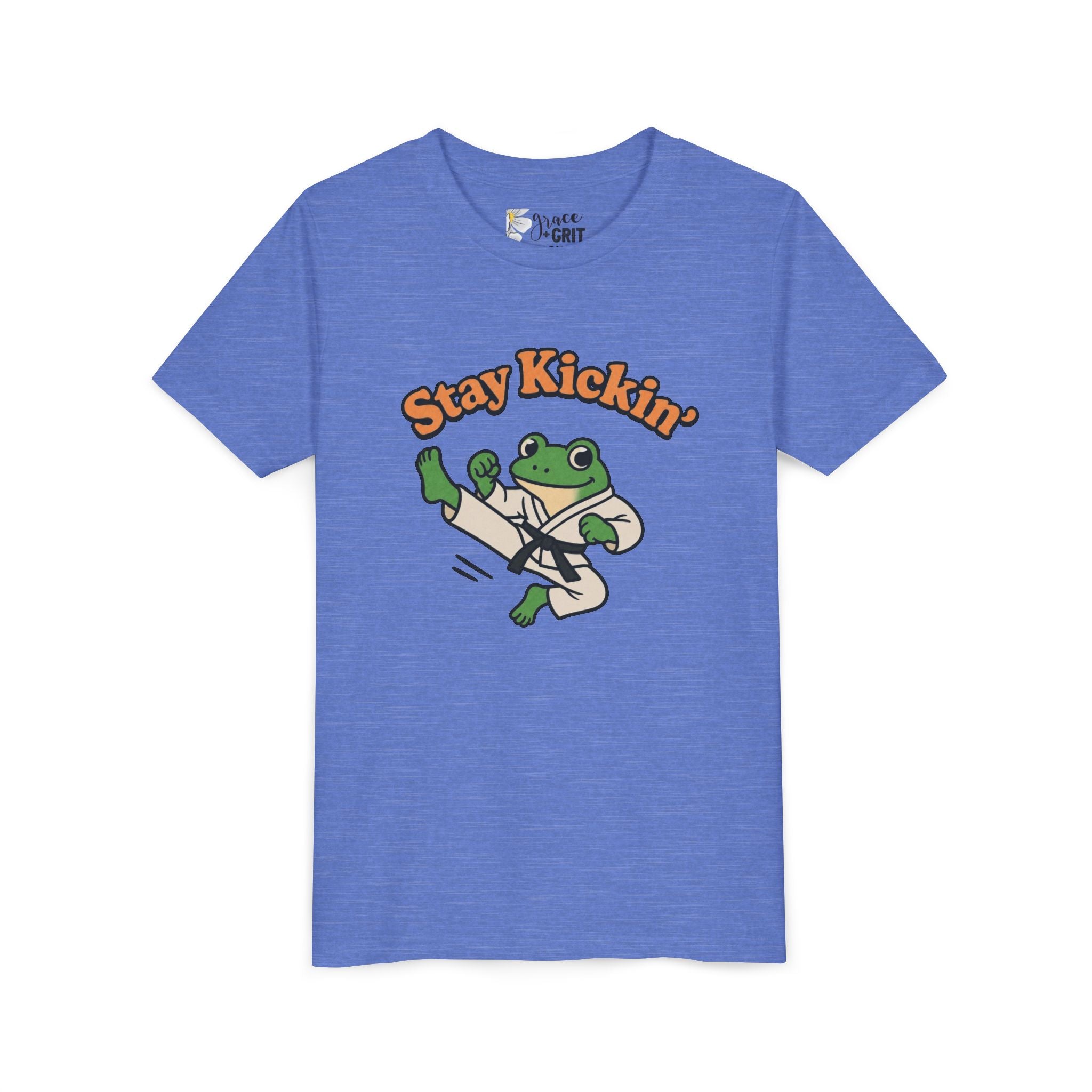 Stay Kickin' Frog Martial Arts Youth Tee | Karate Frog Kids Shirt